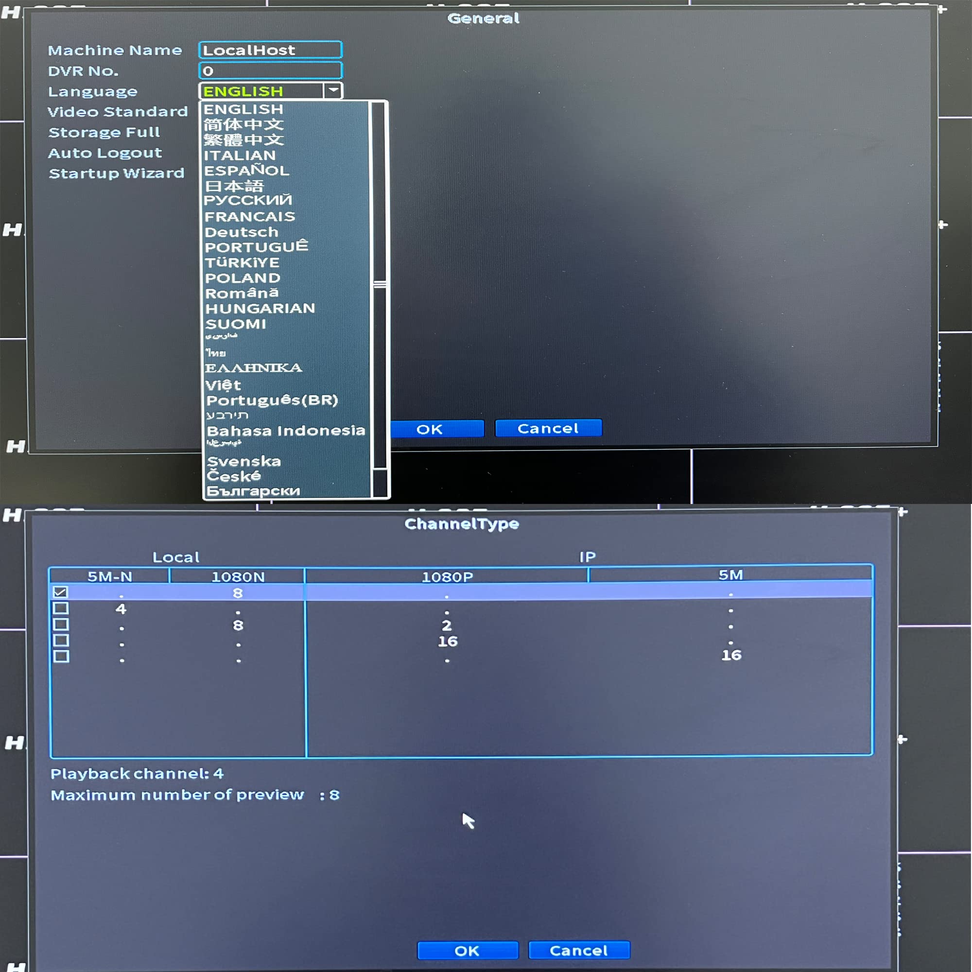 Xenocam 8Ch 1080N Hybrid 5 In 1 Ahd Dvr (1080P Nvr+1080N Ahd+960H Analog+Tvi+Cvi) Standalone Dvr Cctv Surveillance Security Syst
