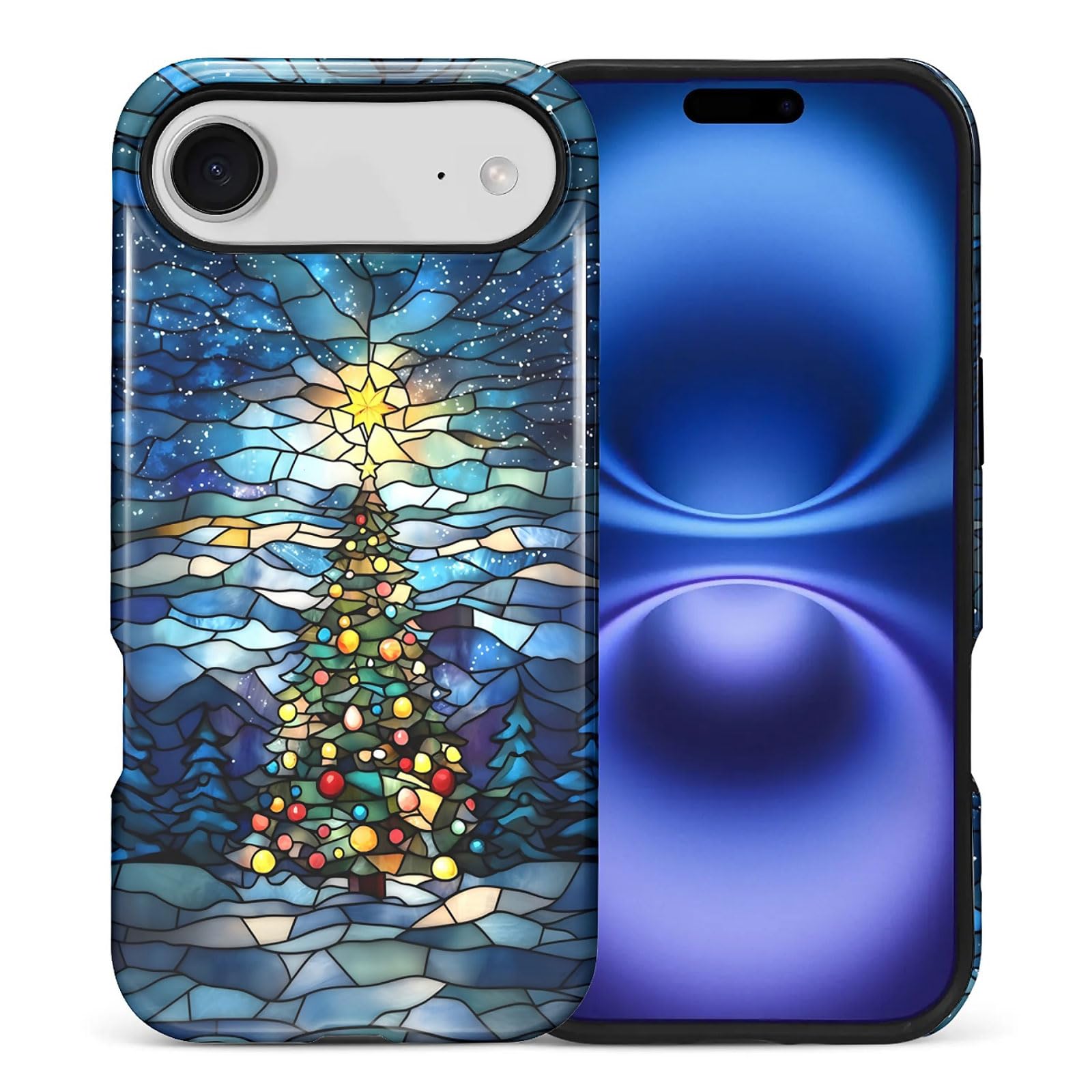 Goodsprout for iPhone 17 Air Case,Hybrid 2-Layer Hard Shell + Silicone Protective Case -Resistant Shockproof- Christmas Tree Sta