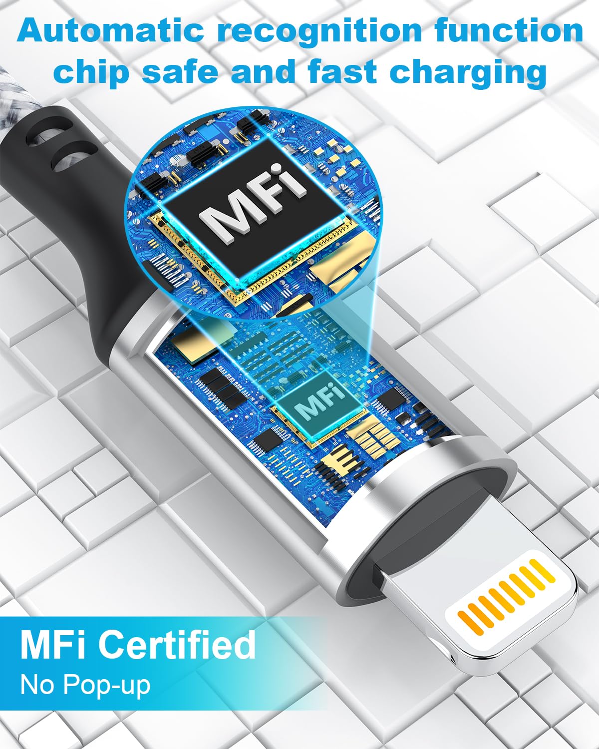 16 Ft Extra Long Iphone Charger Cord [Apple Mfi Certified] Braided Iphone Charger Fast Charging Usb To Lightning Cable For Iphon