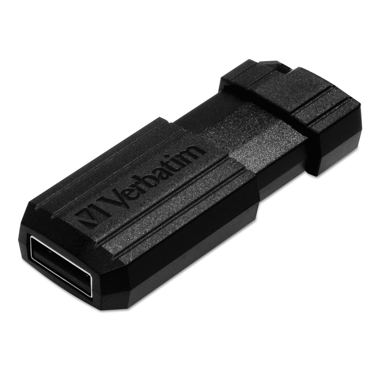 Verbatim 16Gb Pinstripe Usb 2.0 Flash Drive Retractable Thumb Drive - Black