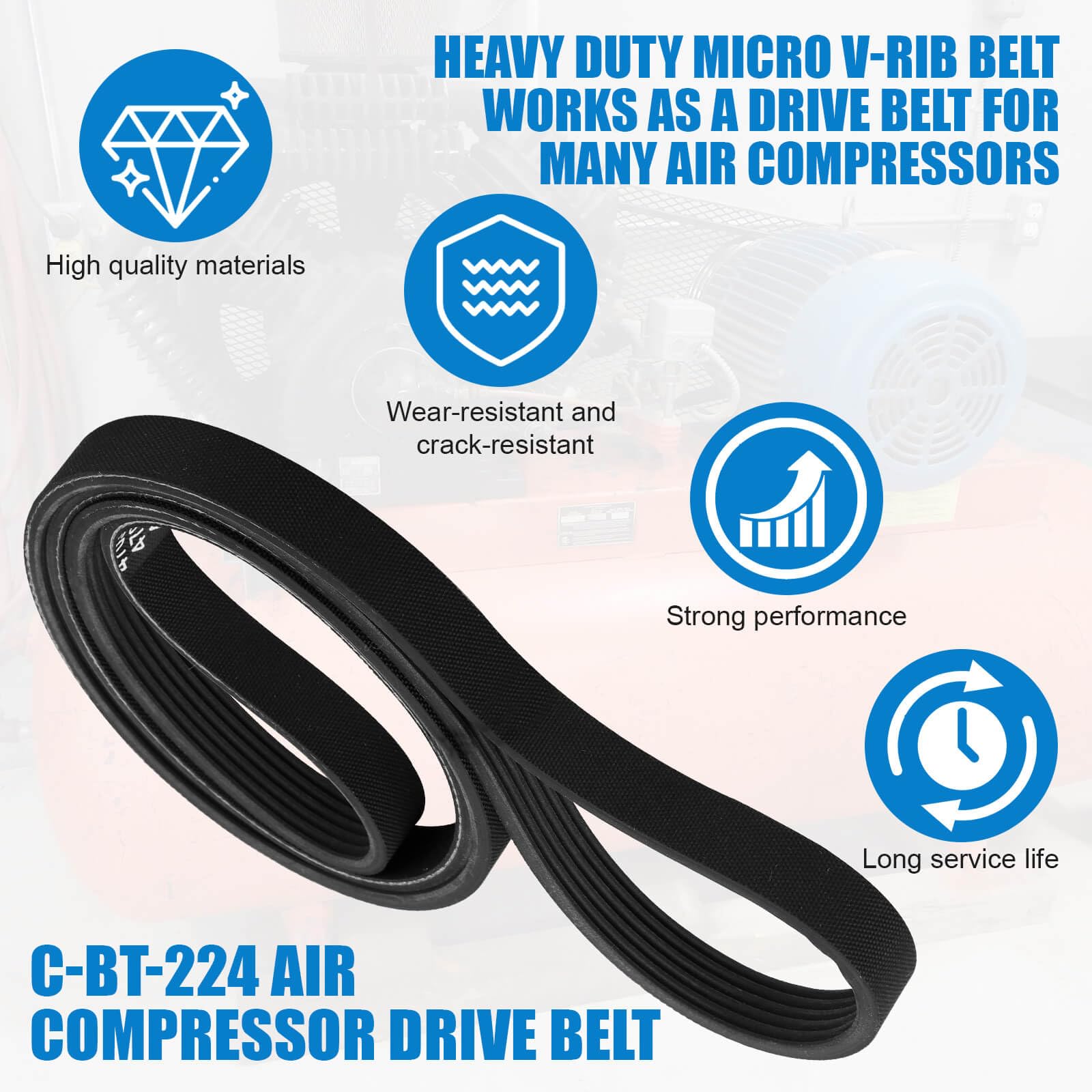 Fuoequl 470J6 Air Compressor Belt C Bt 224 For Craftsman Porter Cable Devilbiss Exlc5G20 Acbl660V