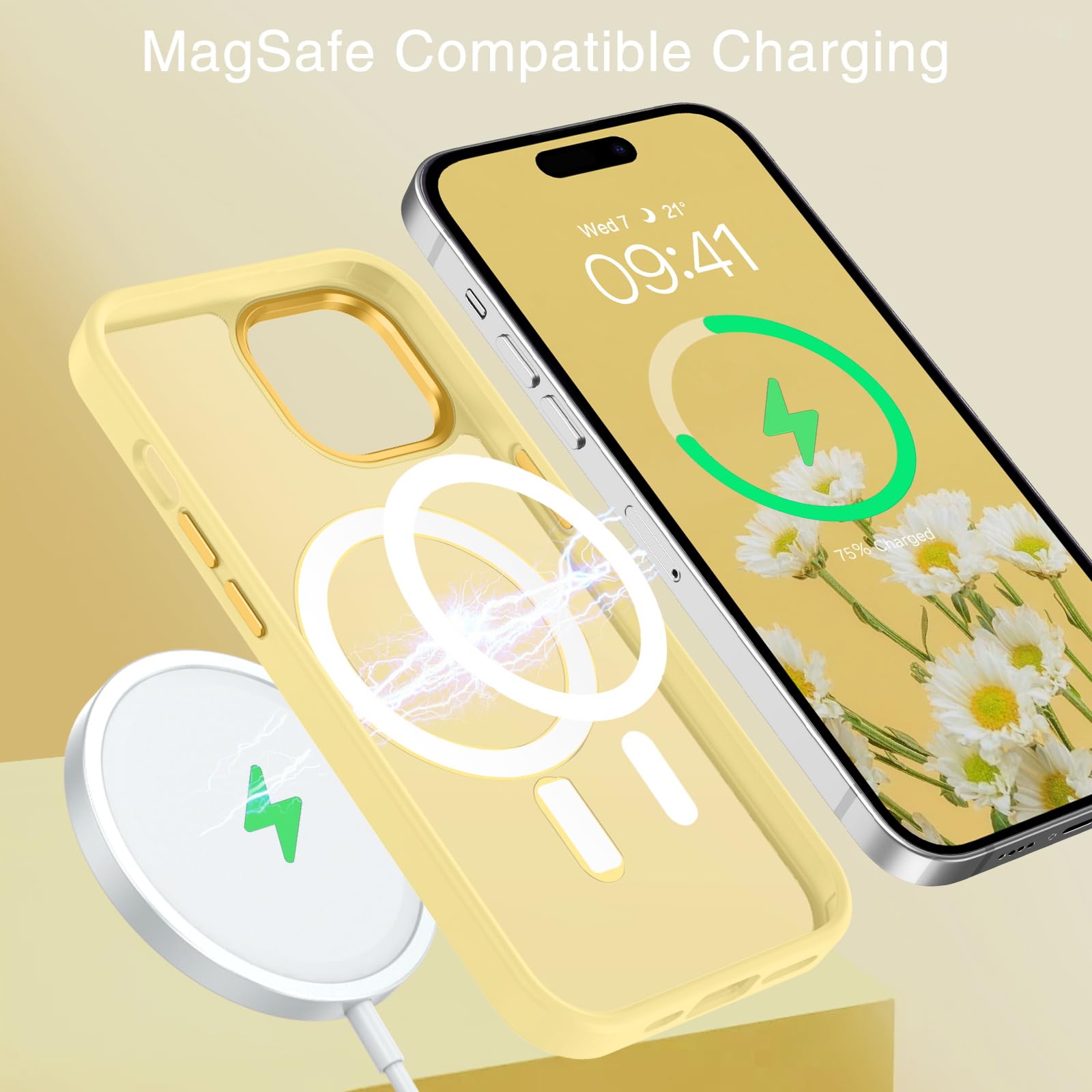 Bentoben Compatible With Iphone 15 Plus Case, Translucent Matte Slim Shockproof Magnetic Phone Case [Compatible With Magsafe] Wo