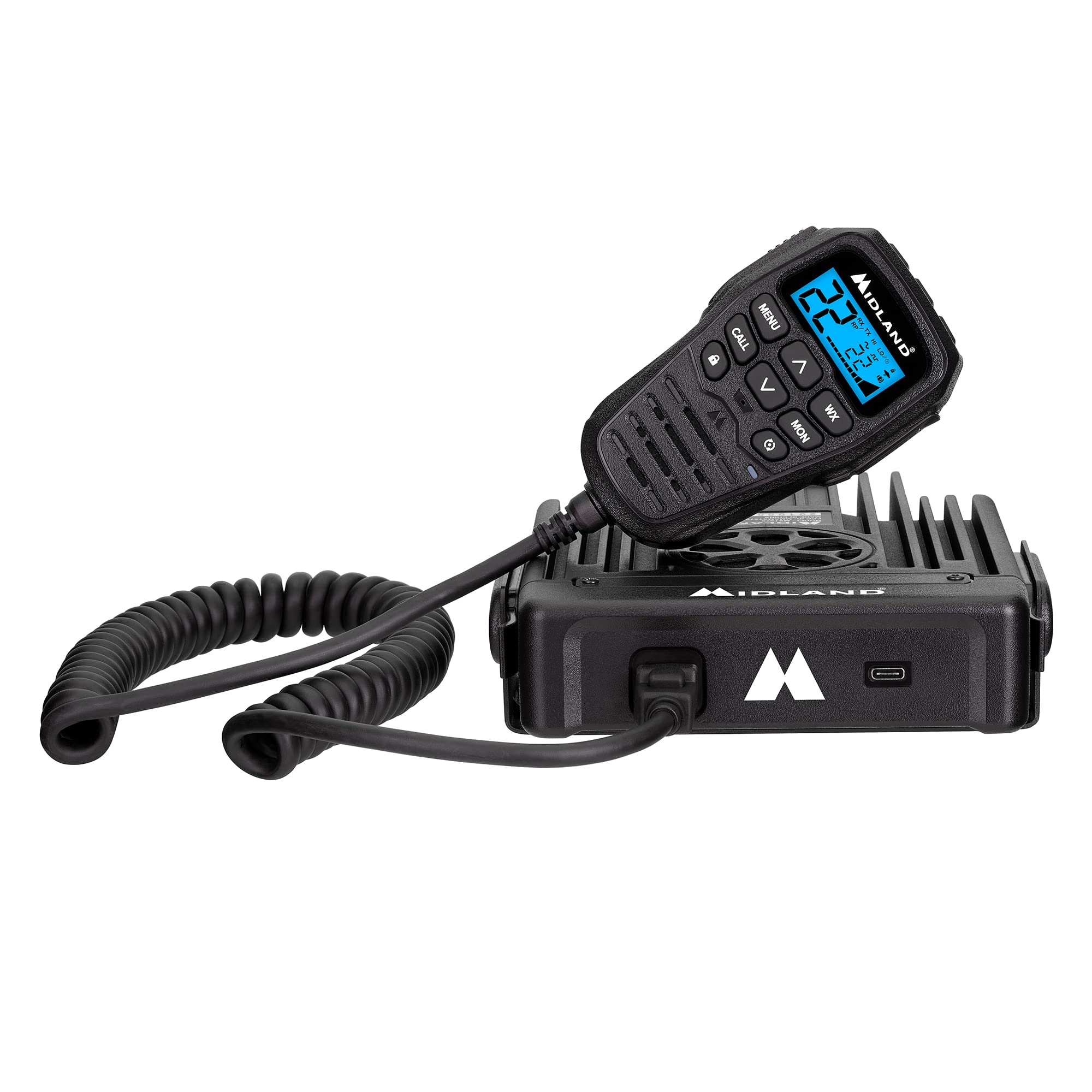 Midland Mxt575 Gmrs Mobile Radio, Integrated Control Mic   External Magnetic Mount   50 Watt Two Way Radio With Noaa Weather Scan And Alert   For Farms, Ranches, Overlanding   Repeater Capable