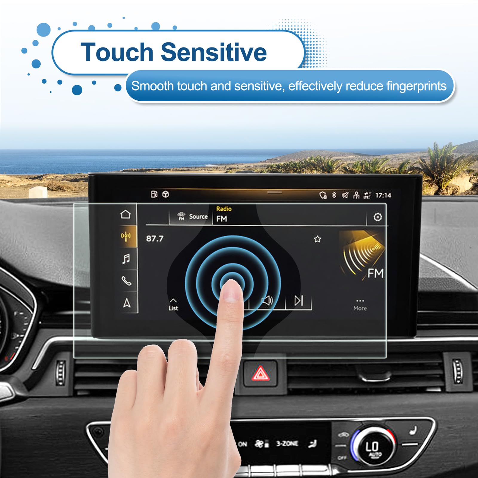 Coleya For 2020 2024 Audi A4 Screen Protector, For 2020 2023 2024 Audi A5/ 2021 2024 Audi Q5 Screen Protector, 10.1 Inch Tempere