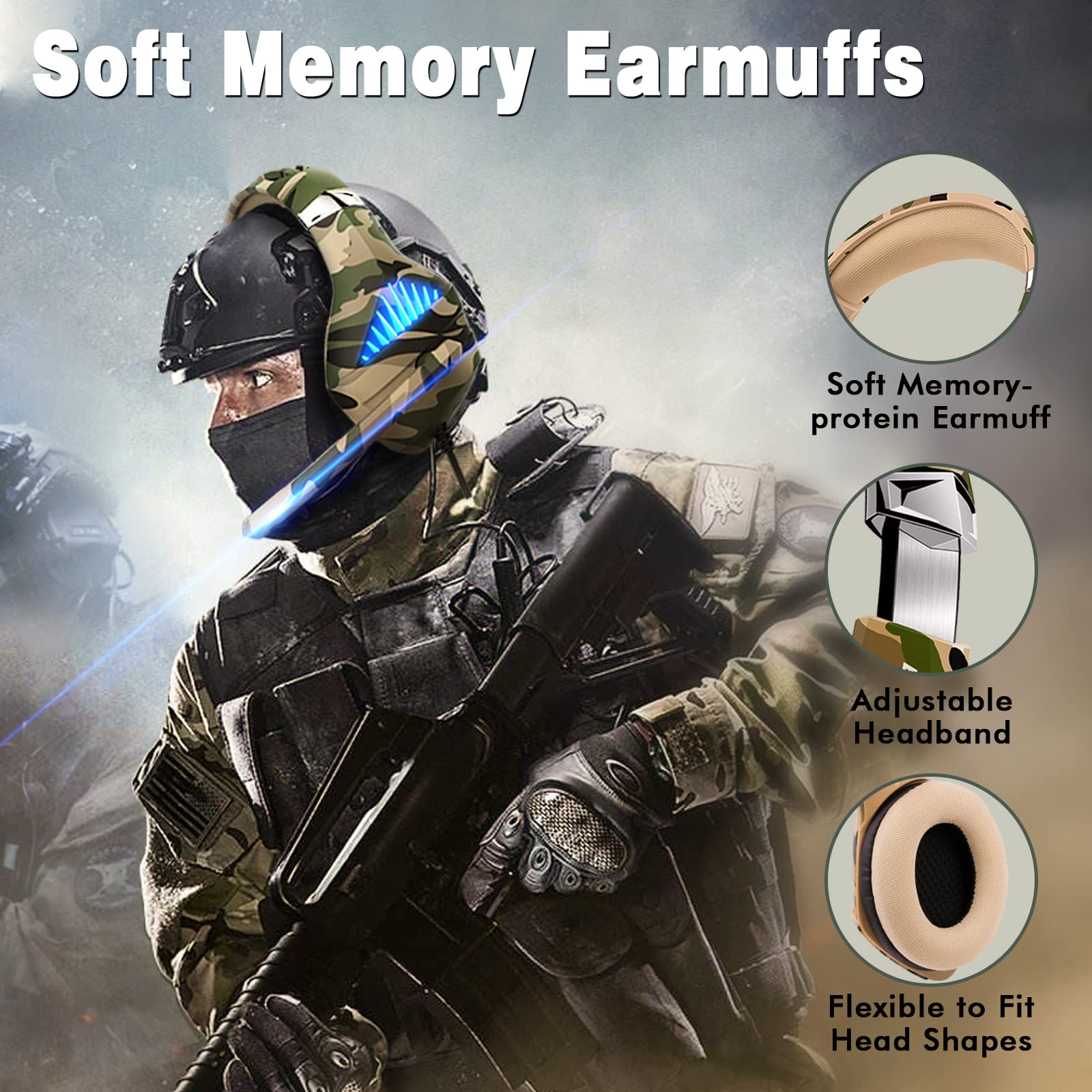 Tatybo Gaming Headset For Ps5 Ps4 Xbox One Switch Pc With Noise Cancelling Over-Ear Stereo Bass Surround Sound Gaming Headphone