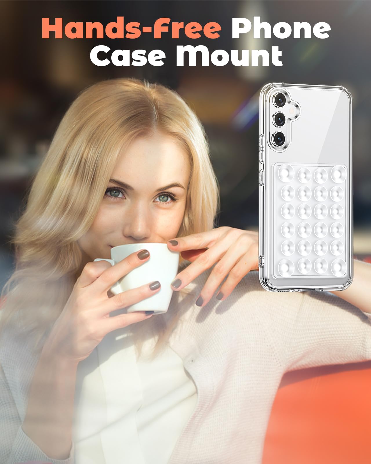 Miss Arts For Samsung Galaxy S24 Case With Suction Cup Phone Mount, Phone Case With Silicone Suction Grip Holder For Selfies And