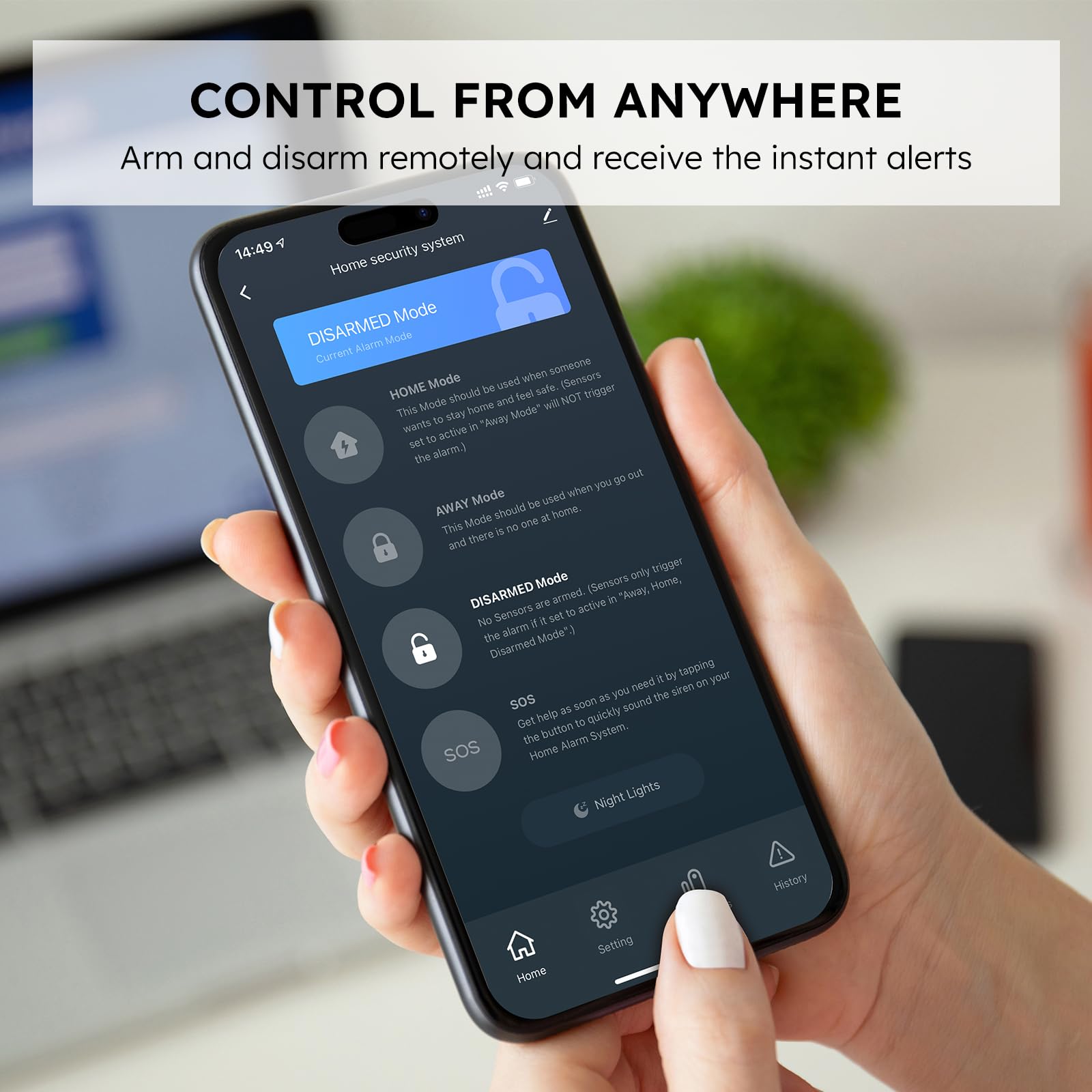 Tolviviov Home Security System Wireless, Diy Door Alarm Security System, App Alerts, 10 Piece Kit, No Monthly Fee, Wifi Alarm, Door Window Motion Sensor, For Safety, Home Security, Kids Safety