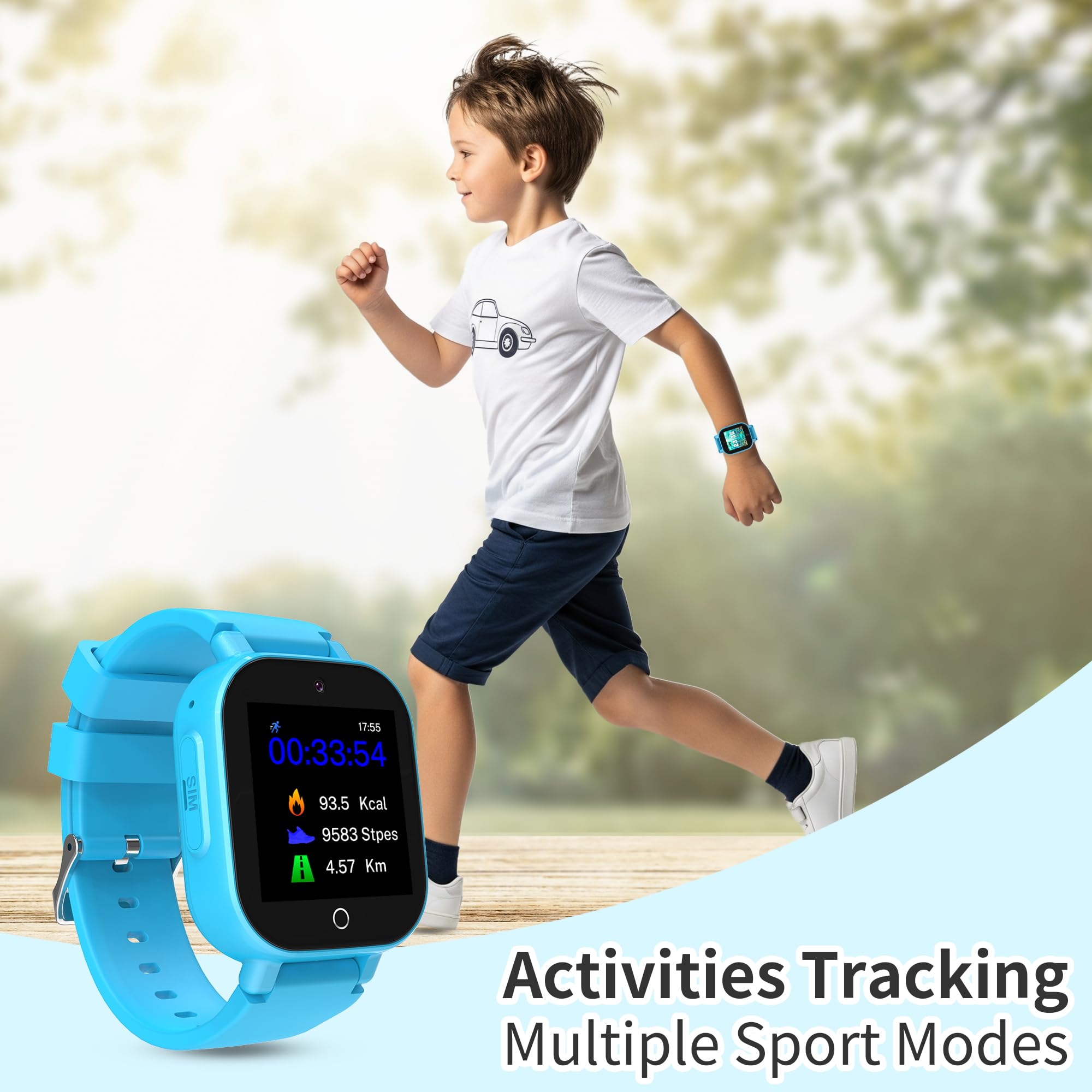 Kids Smart Watch Boys With Gps Tracker, Kids Cell Phone Watch With Two-Way Call Message Sos Puzzle Games Camera Alarm Chat Pedom