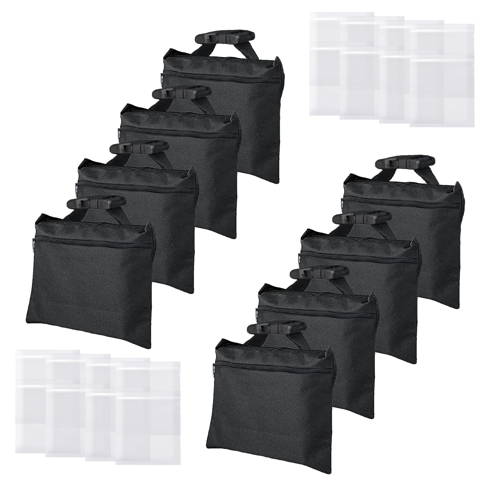 Sandbags 8 Packs, Sandbag Weights For Backdrop Stand Sandbags, Sandbag For Weight, Weight Bags With Zipper And Buckle Straps For