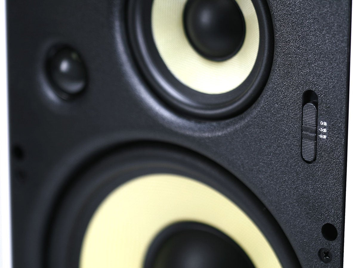 Monoprice 3 Way Fiber In Wall Speakers   8 Inch (Pair) With Removable And Paintable Grille   Caliber Series