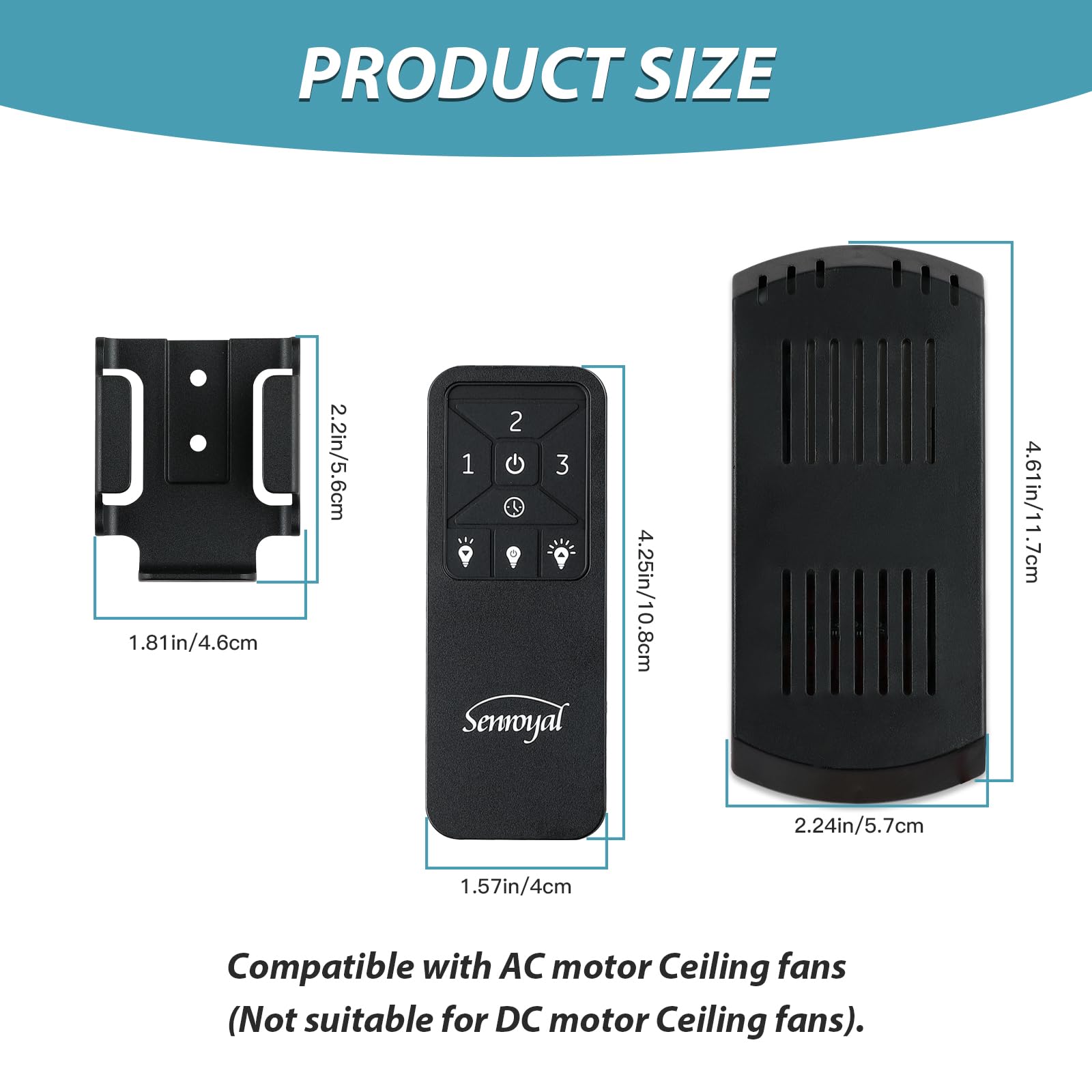 Ceiling Fan Remote Replacement, 3 Speed Universal Ceiling Fan Remote Control Kit With Light Dimmer, Ceilig Fan Light Switch For