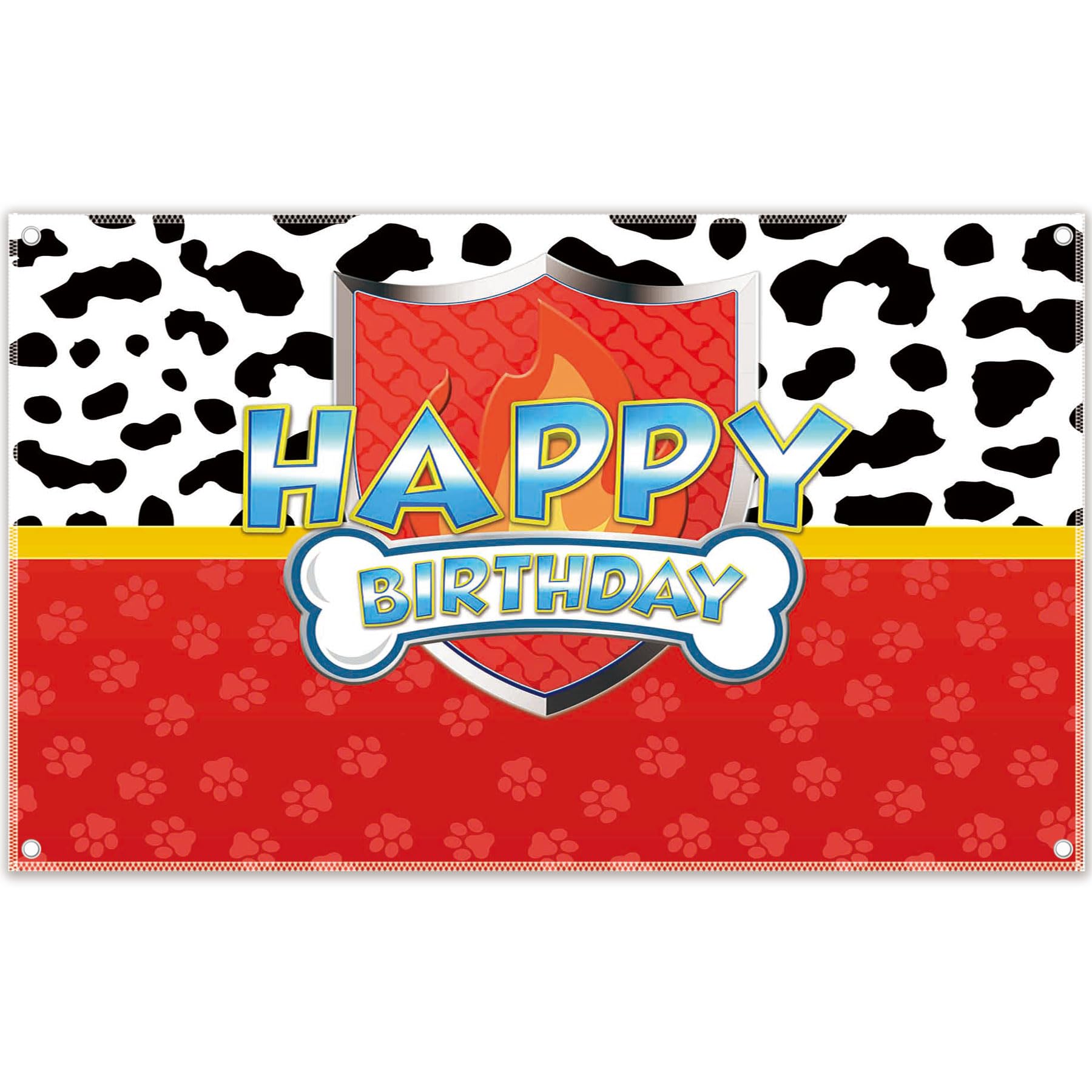 Yriujul 72X43Inch Red Dog Paw Birthday Backdrop For Boy Girls Party Decorations Photography Background Photo Banner Booth Props