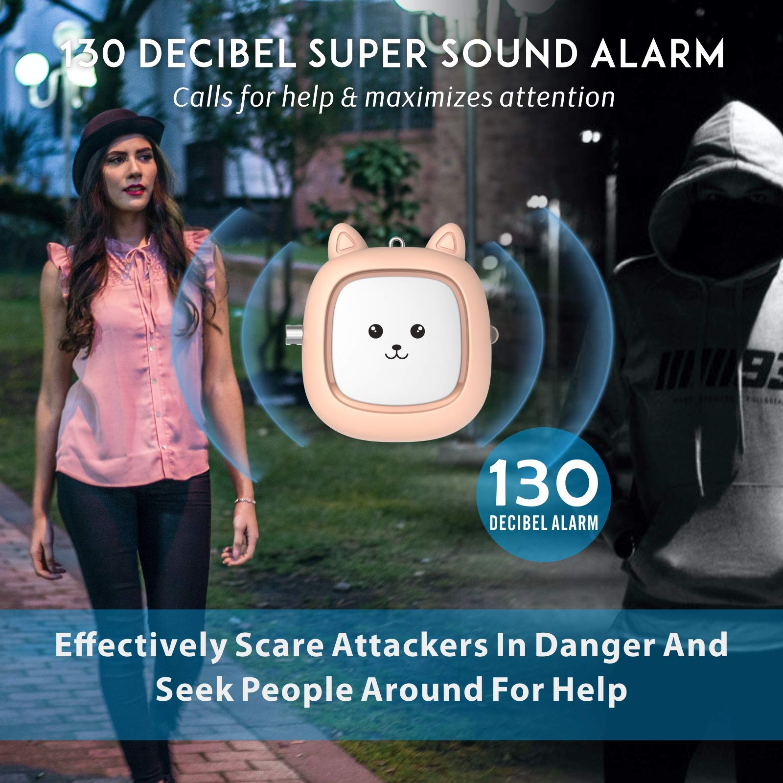 Safe Sound Personal Alarm,2 Pack 130 Db Loud Siren Song Emergency Safety Alarm Keychain With Led Light, Self Defense Siren   Saf