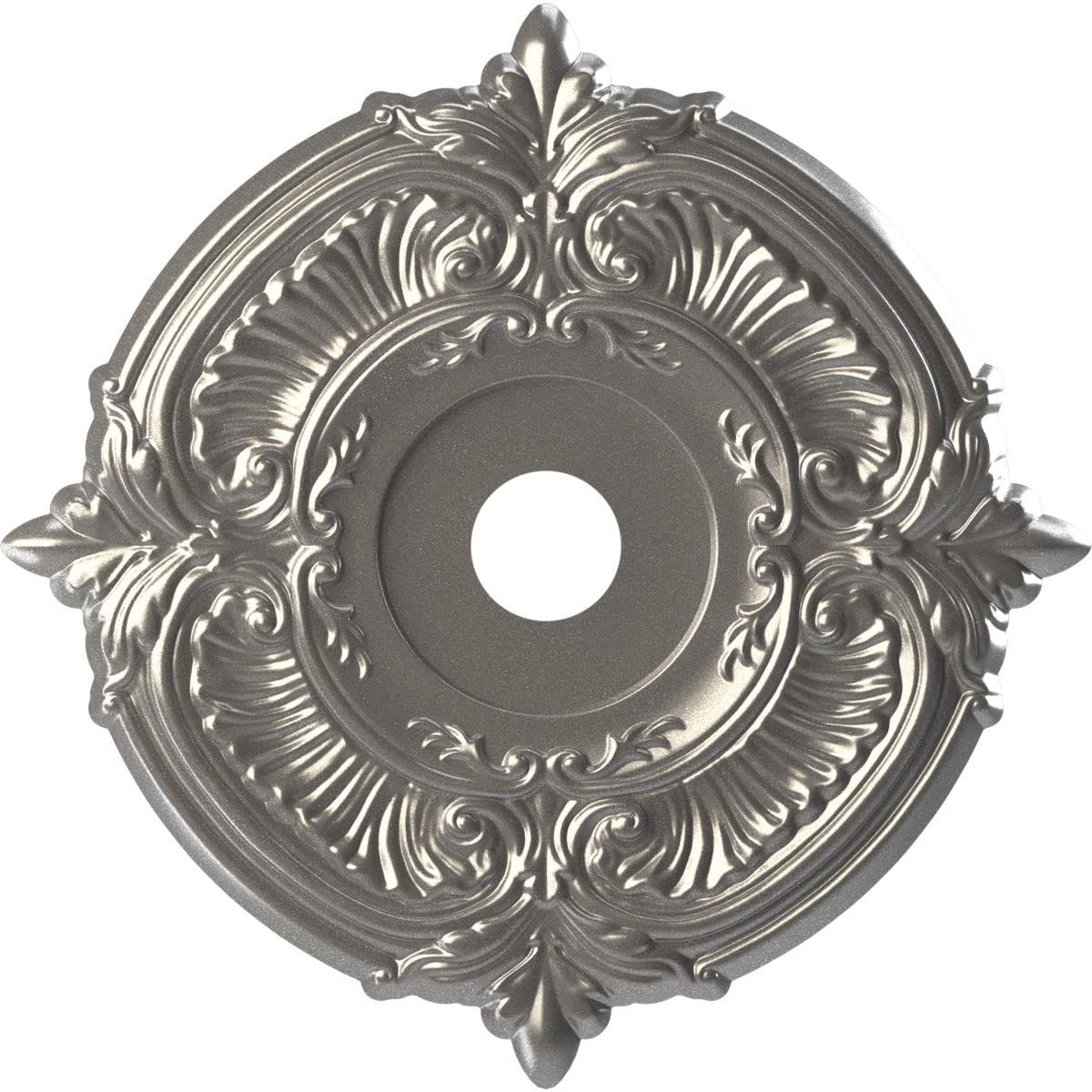Ekena Millwork 22OD x 3 1/2ID x 1P Attica Thermoformed PVC Ceiling Medallion (Fits Canopies up to 7 3/4), Aged Dark Steel