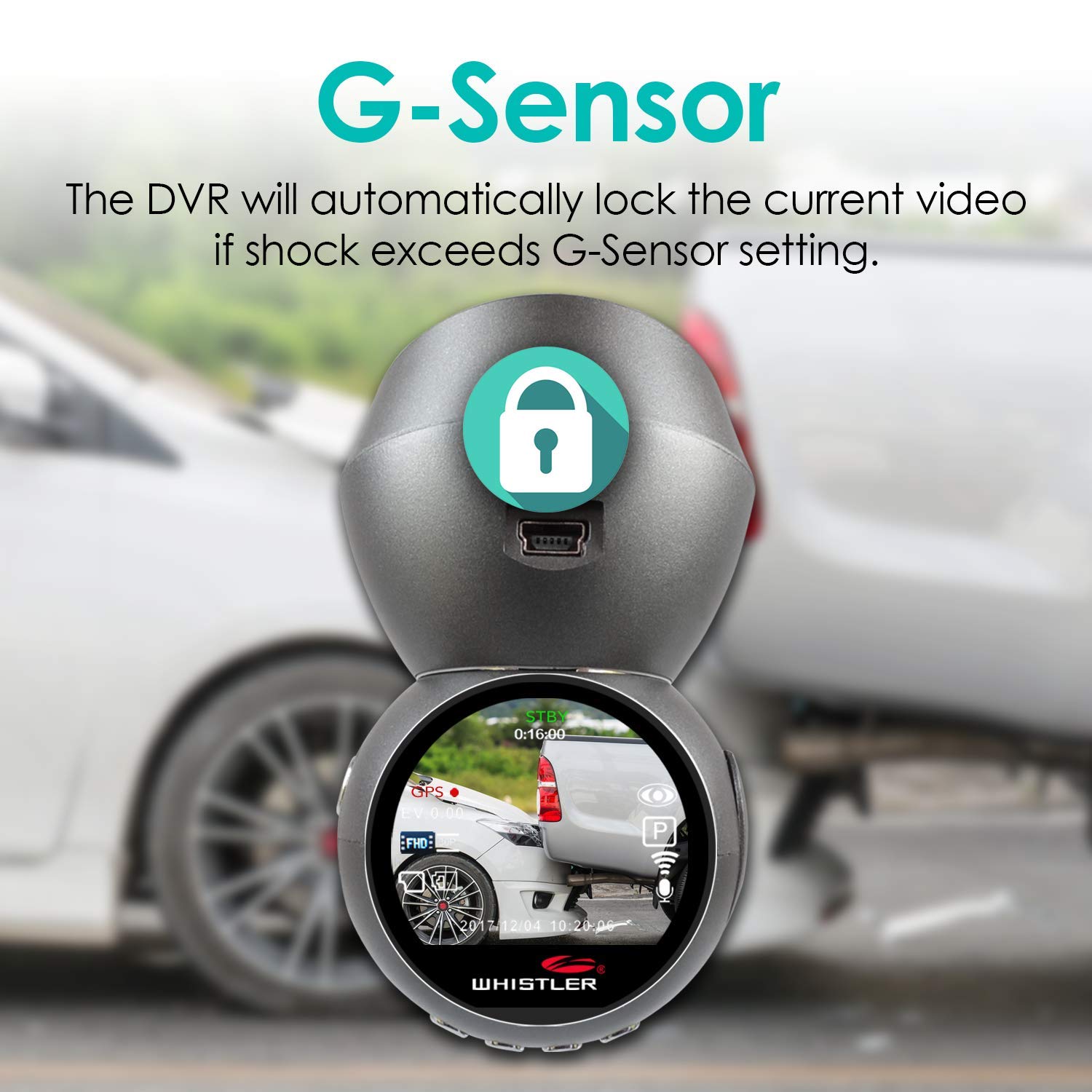 Whistler D28Rs 1080P Dash Cam With Built In Wifi, Gps Dashboard Camera, 1.2    Lcd Screen, G Sensor Security Camera For Car, Loo