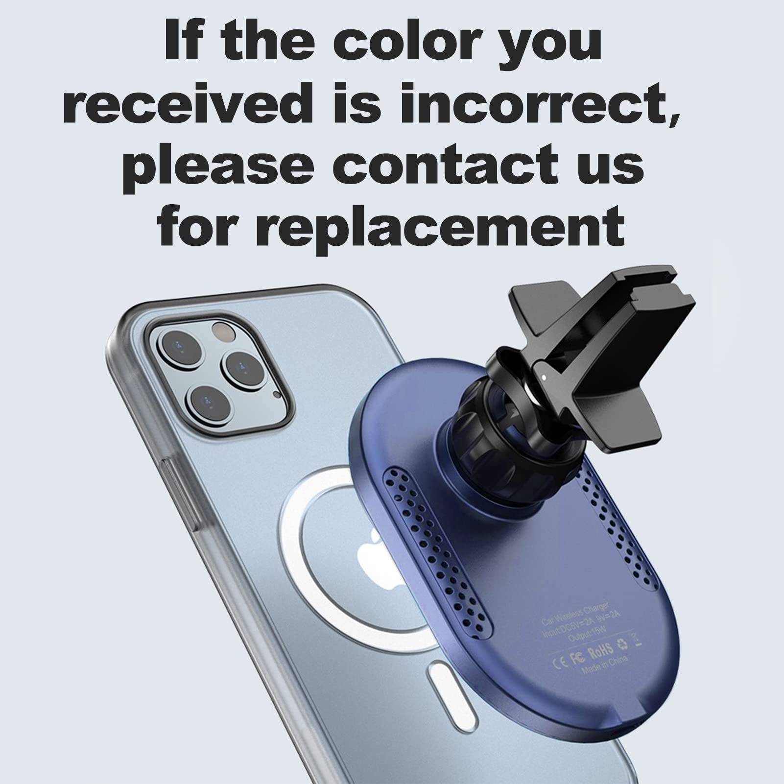 Magnetic Wireless Car Charger Vent Mount For Mag Safe Iphone 15 14 13 12 11 Plus Pro Max Mini Magnet Car Charger 15W Mag Safe Ph