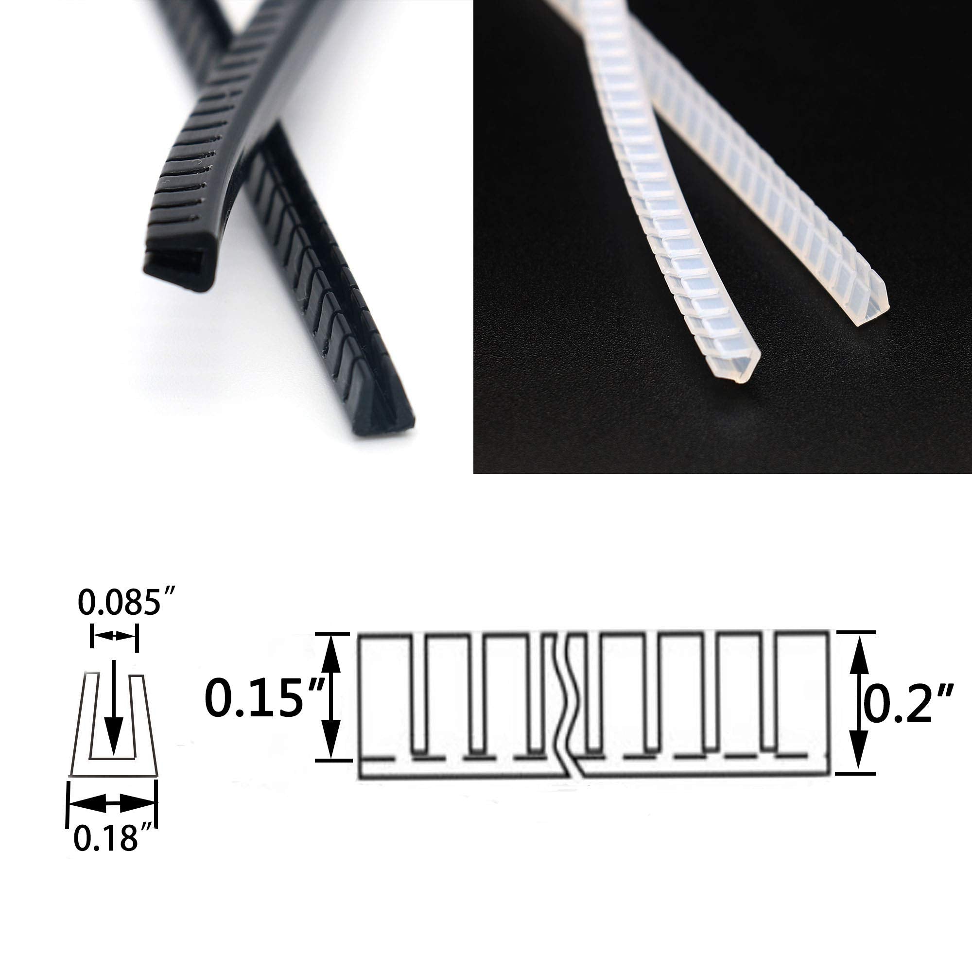 Tueascallk Flexible Sharp And Rough Edge Trim Protector, Push-In Edge Shield For Steel Panels, Wood Panels, Glass And Plastic Pa