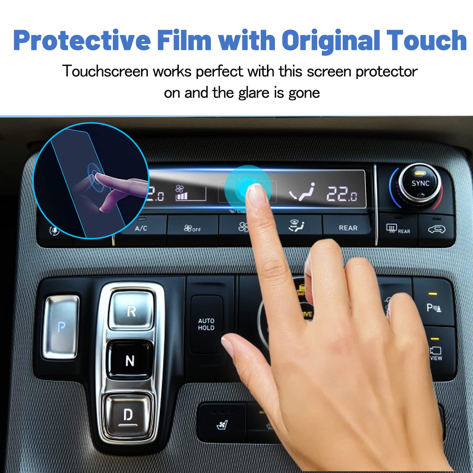 Shaohao 2022 Palisade Screen Protector For 2020 2021 2022 Hyundai Palisade Ac Panel Screen Protector, 2022 Palisade Center Air Conditioner Display Screen Protector Hd Clear Plastic Protective Film For 2022 Hyundai Palisade