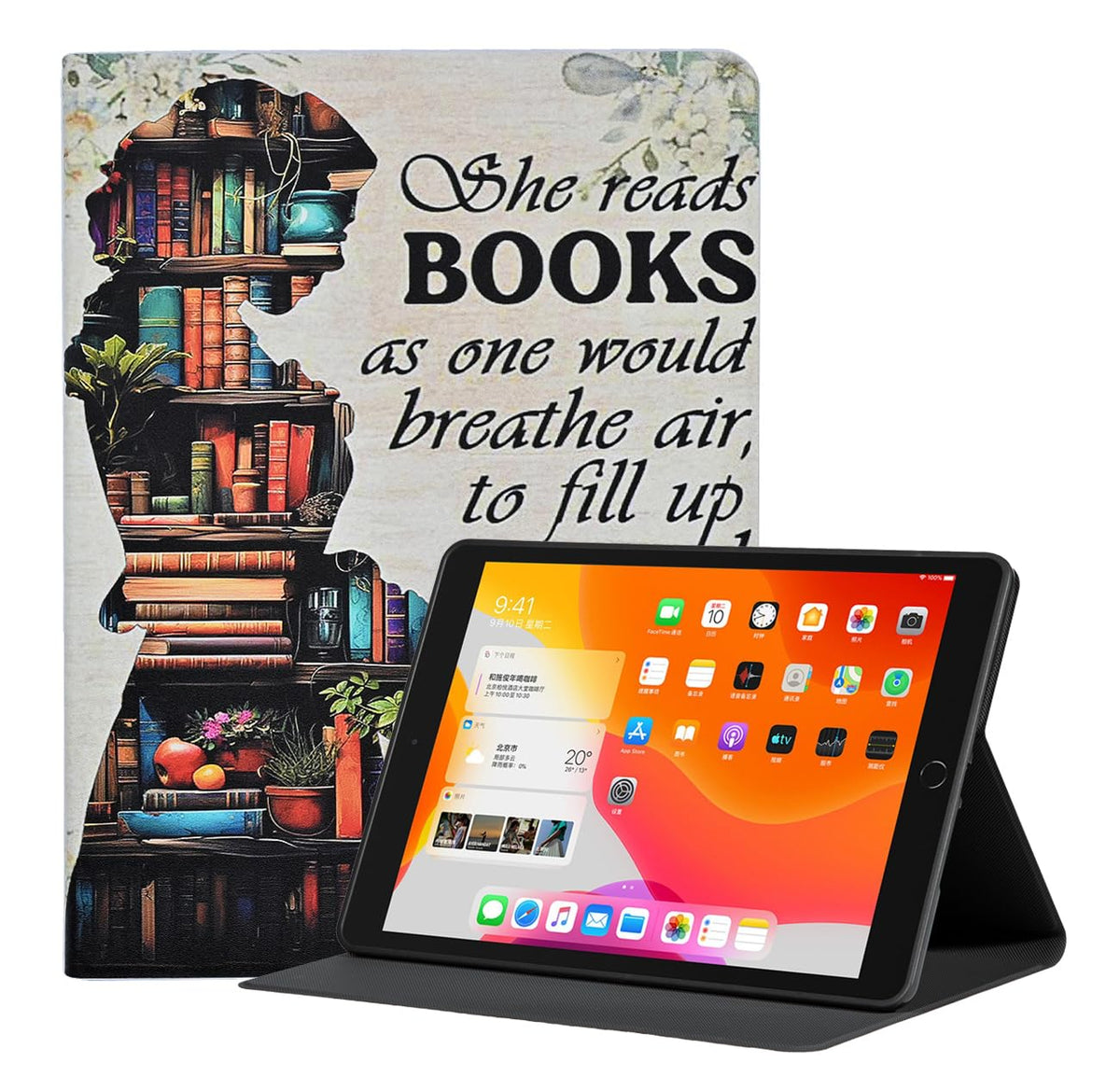 Yoyoyx Case For Ipad 10.2 Inch 2021/2020/2019 Ipad 9Th/8Th/7Th Generation, Premium Folding Multi Angle Stand Tpu Protective Cove