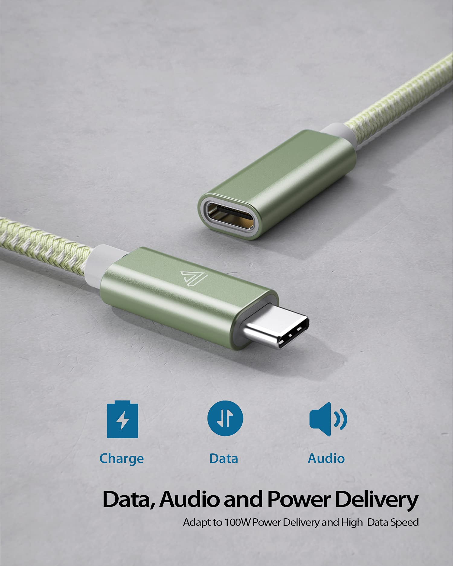 Faracent Usb Type C Extension Cable (3.3Ft/1M/10Gbps), Usb 3.2 Type C 3.1 Male To Female Extension Charging & Sync For Psvr2 Macbook Air M2 Pro/Ipad Mini, Ipad Pro Dell Xps Surface Book Green