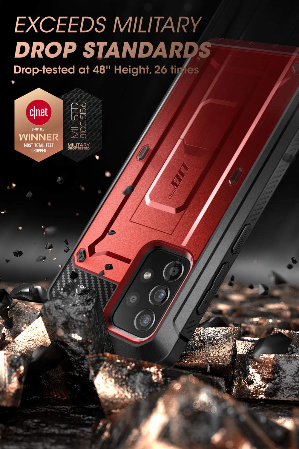 Supcase Unicorn Beetle Pro Series Designed For Samsung Galaxy A52 4G/5G (2021) Case, Full Body Rugged Holster & Kickstand Case W