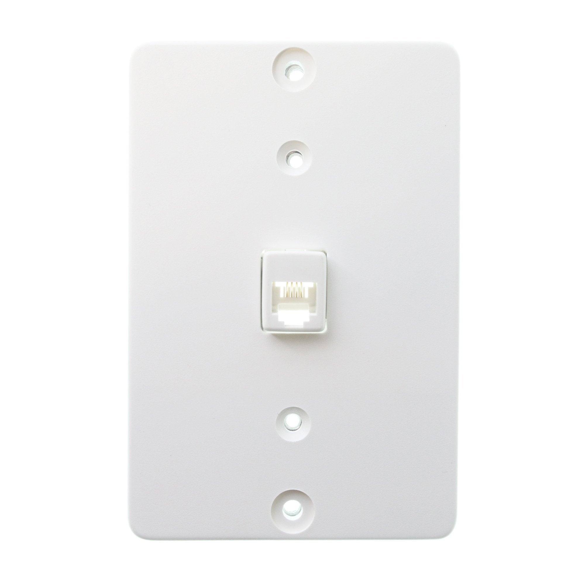 Leviton Telephone Wall Phone Jack, 6P4C, Screw Terminal, 40257-W, White