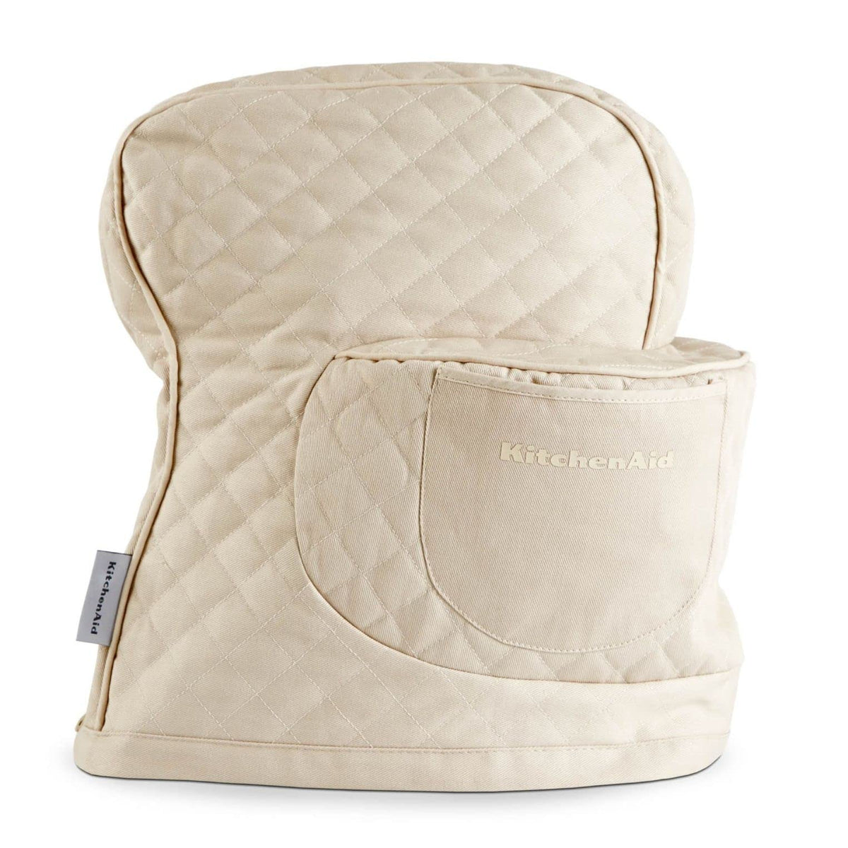 Kitchenaid Fitted Tilt Head Solid Stand Mixer Cover With Storage Pocket, Quilted 100% Cotton, Milkshake, 14.4''X18''X10''