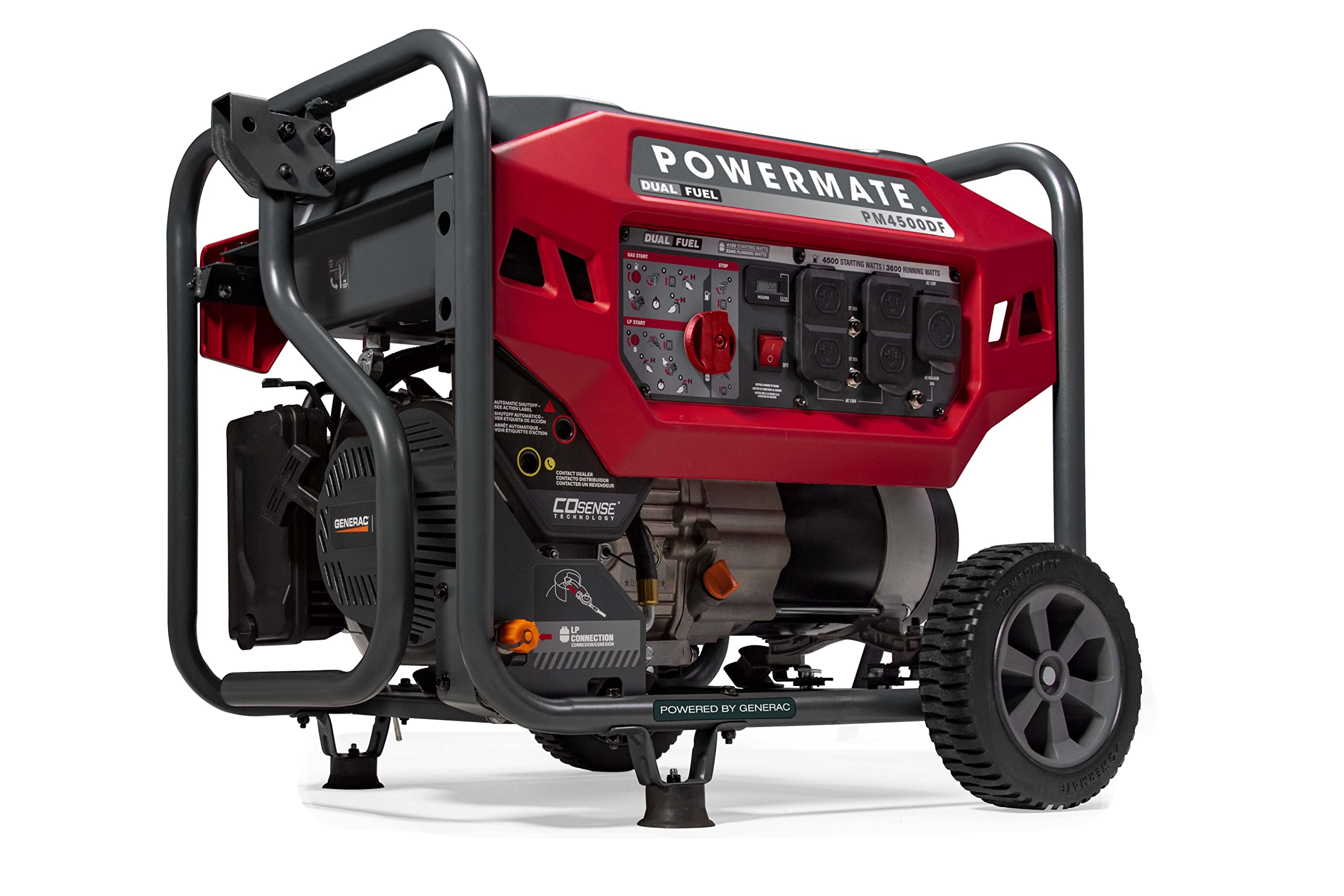 Powermate Pm4500 4,500 Watt Dual Fuel Compatible Portable Generator   Gas And Propane   Cosense Technology   Reliable Power Solu
