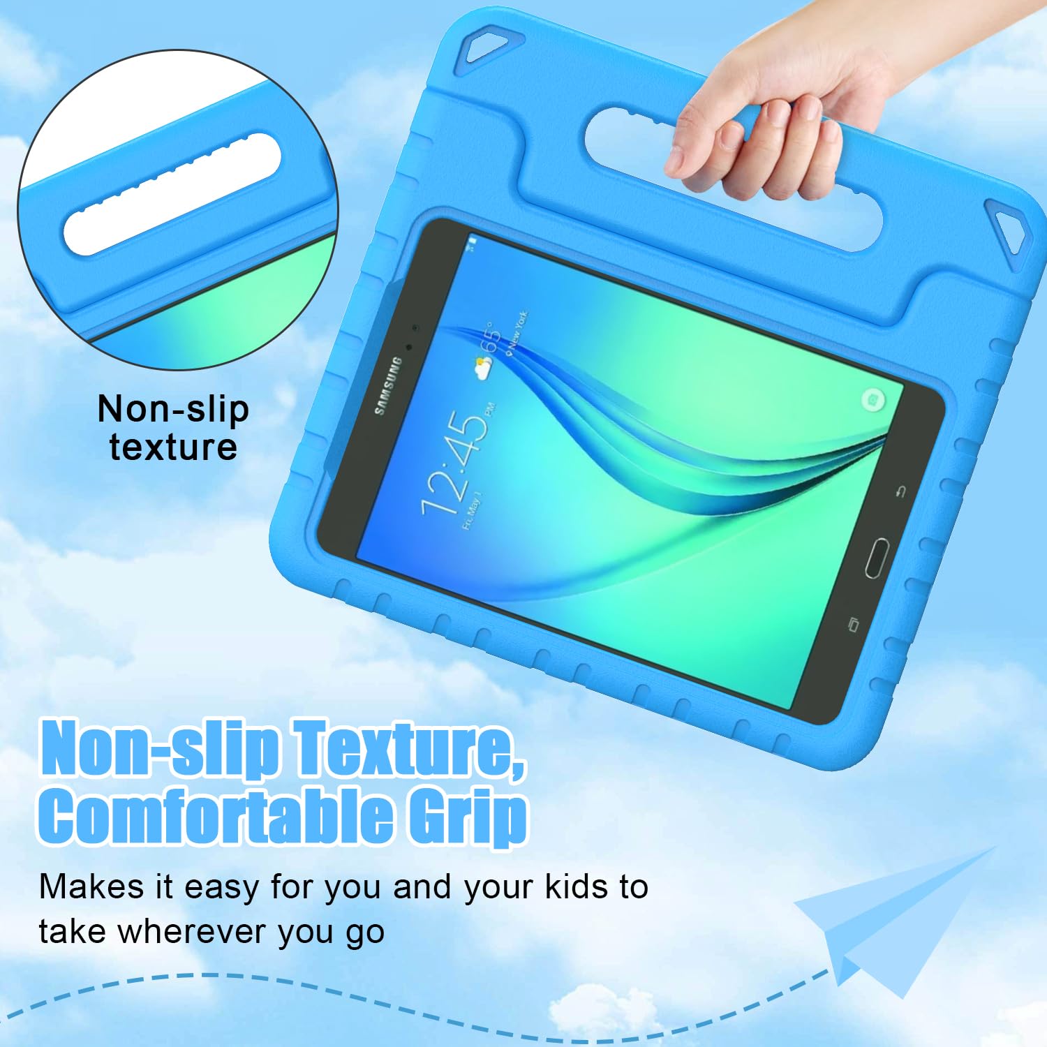 Bmouo Kids Case For Samsung Galaxy Tab A 8.0 (2015) Sm T350   Shockproof Case Light Weight Kids Case Super Protection Cover Hand