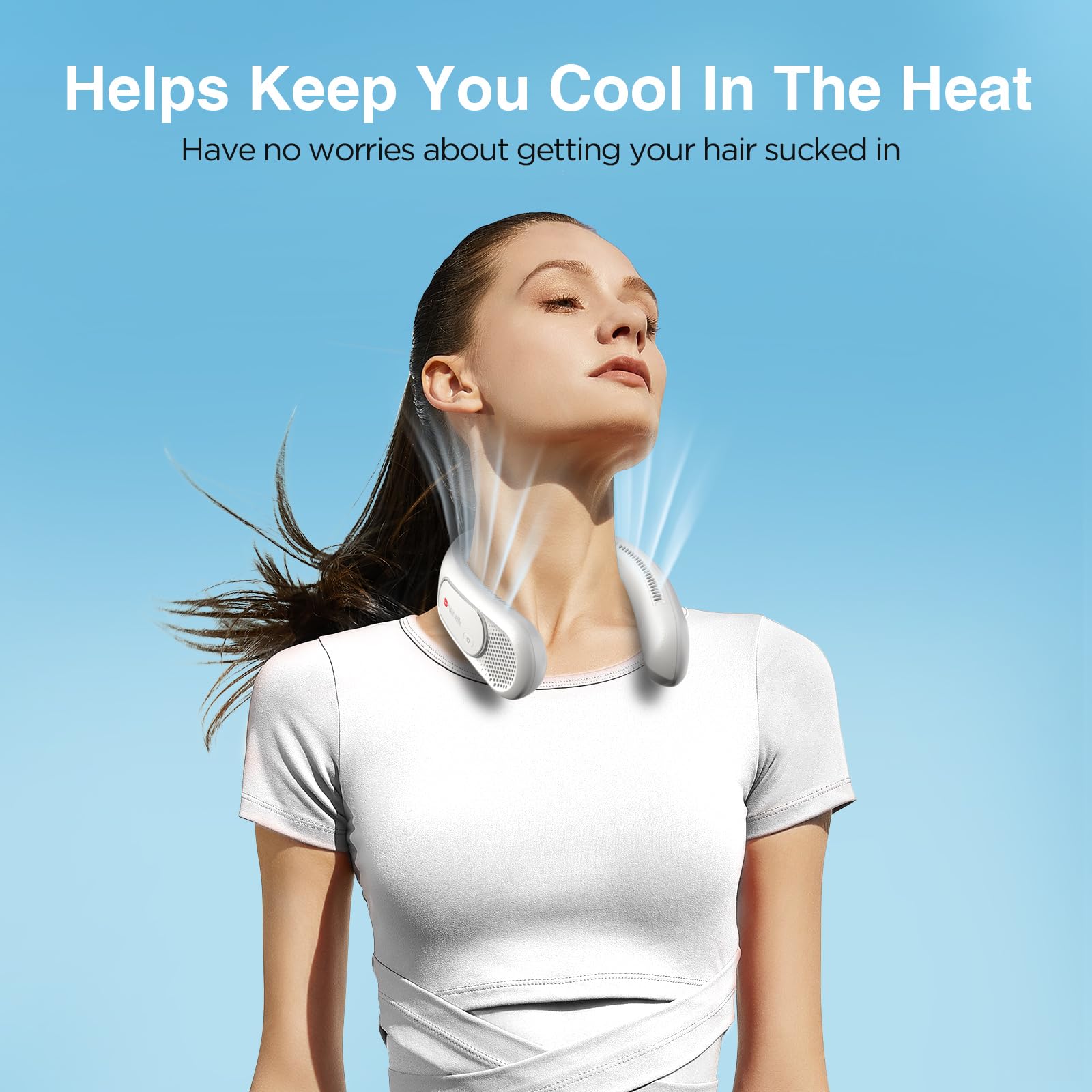 Hotsales Neck Fan, Hands Free Bladeless Neck Fans Portable Rechargeable, 6000 Mah Battery Operated Wearable Personal Fan, Coolin
