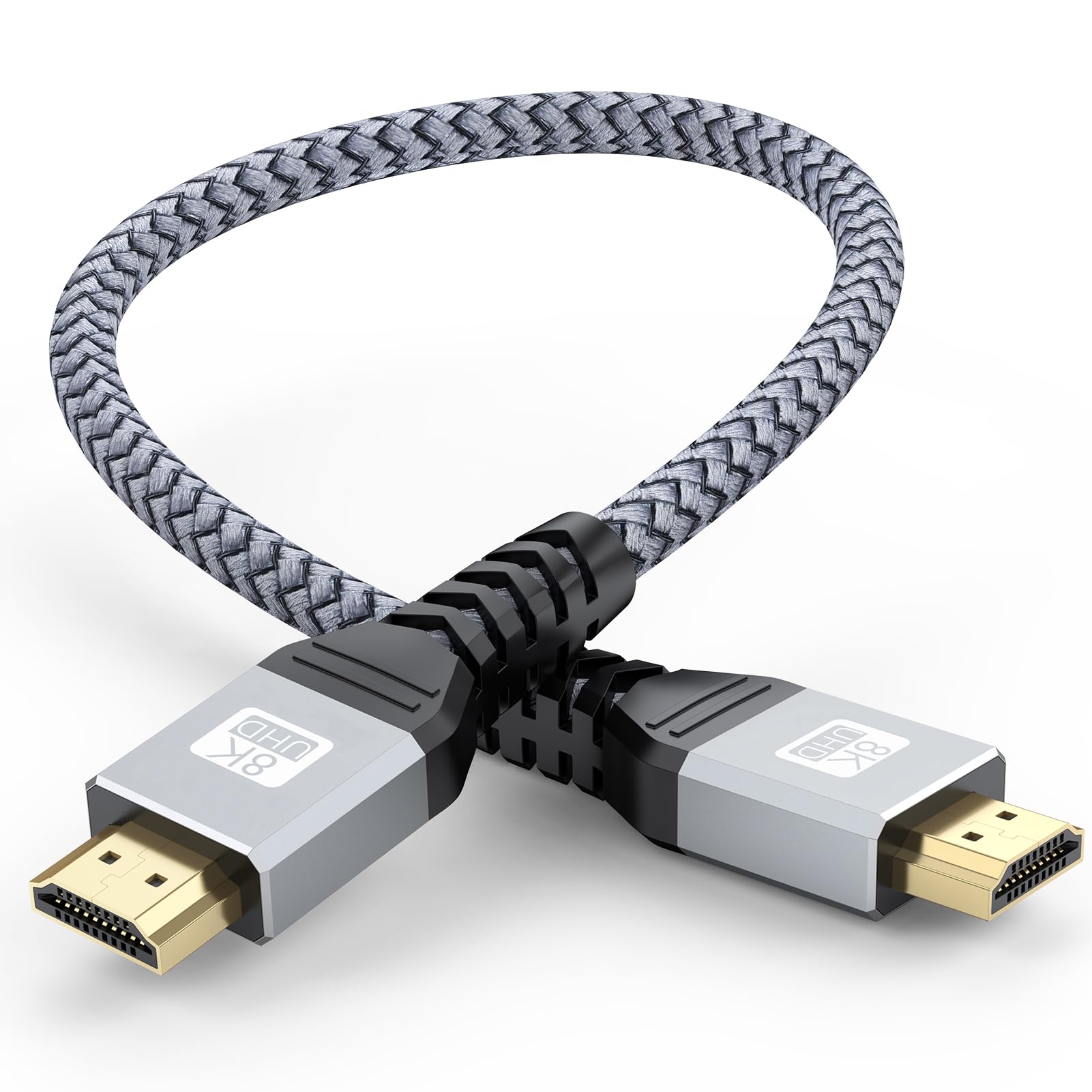 UVOOI 10K 8K Short HDMI Cable 1 Foot, HDMI Cable 1FT HDMI 2.1 Cord 8K@60Hz Ultra High Speed HDMI to HDMI 48Gbps (4K@120Hz, 2K@14