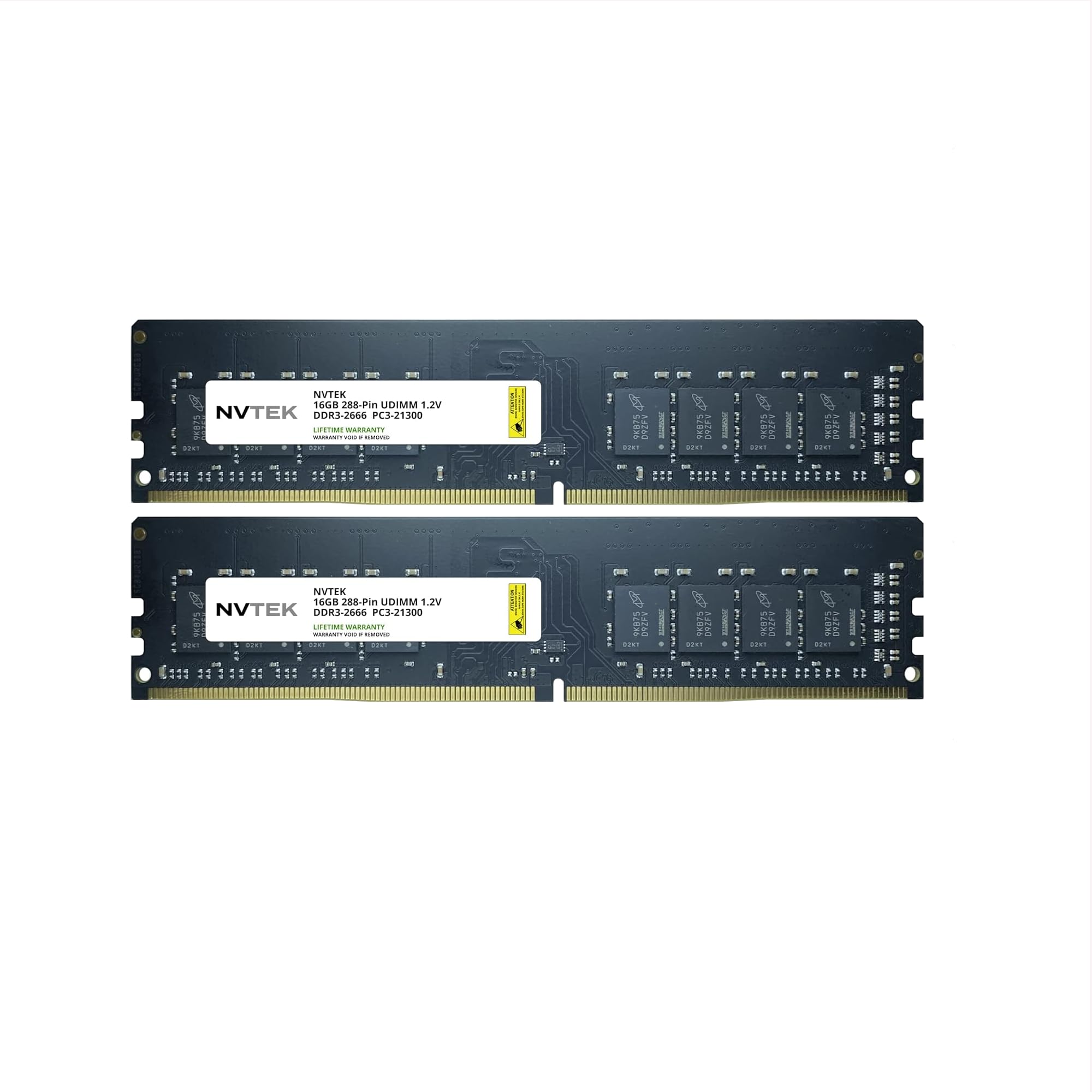Nvtek 32Gb (2X16Gb) Ddr4 2666Mhz Pc4 21300 Udimm 2Rx8 1.2V Cl19 288 Pin Non Ecc Unbuffered Desktop Pc Computer Memory