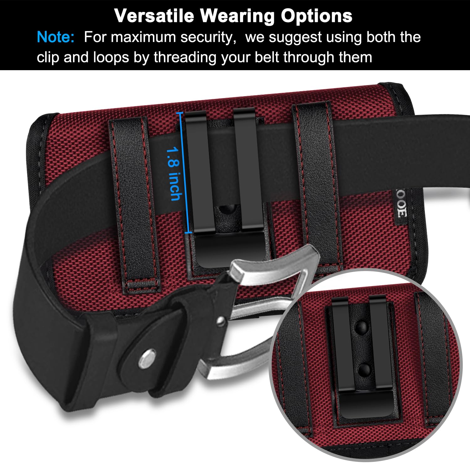 Ykooe Rugged Nylon Holster Compatible With Iphone 16/15/14/13/12 Pro Max & Plus Models, Galaxy S24/S23/S21/S20 Fe Cell Phone Bel