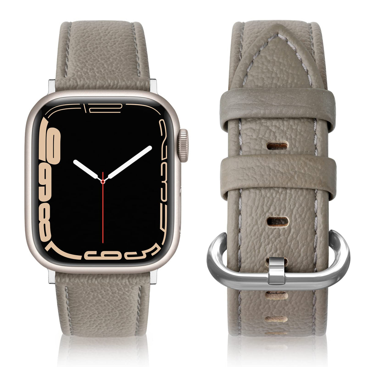 Swees Leather Band Compatible For Iwatch 38Mm 40Mm, Genuine Leather Replacement Strap Rose Gold Buckle Compatible Iwatch Series