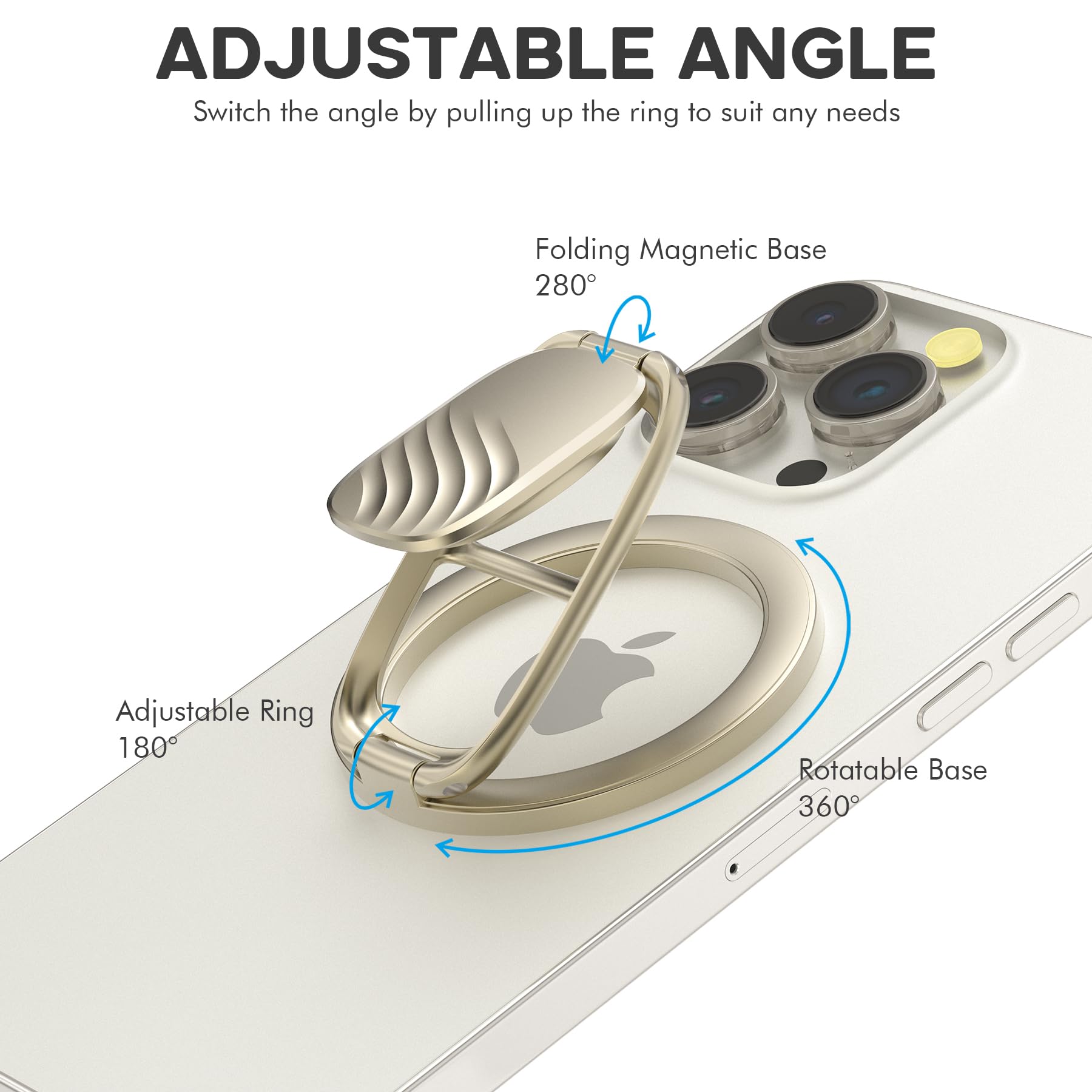 Allengel For Husband Magnetic Phone Grip Ring Holder For Magsafe, Magnet Cell Phone Grip Stand Finger Ring Kickstand Magnetic Co