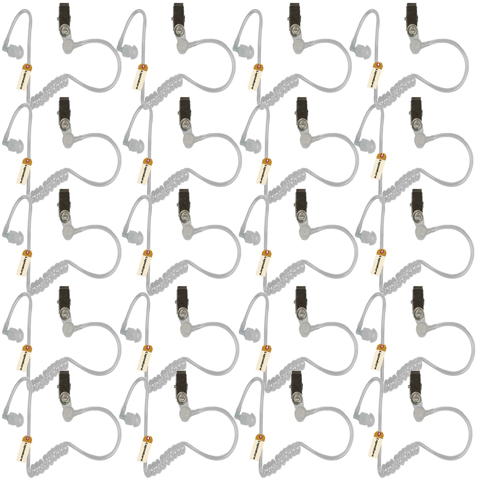 Lsgoodcare Replacement Coil Tube White, 20Pcs Acoustic Air Tube Audio Tube With Earbuds Compatible For Motorola Kenwood Icom Midland Two Way Radio Walkie Talkie Ear Piece