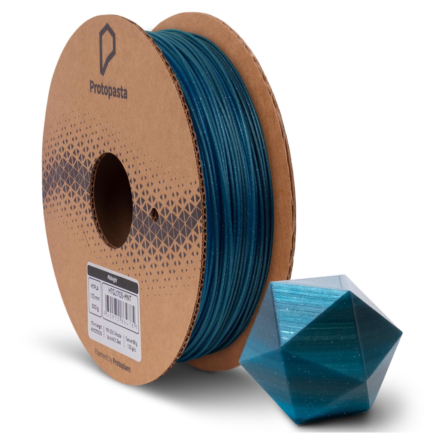 Protopasta Midnight HT PLA 3D Printer Filament 1.75mm 500g Multicolor Translucent Transition Glitter Filament; 3D Printing Filam