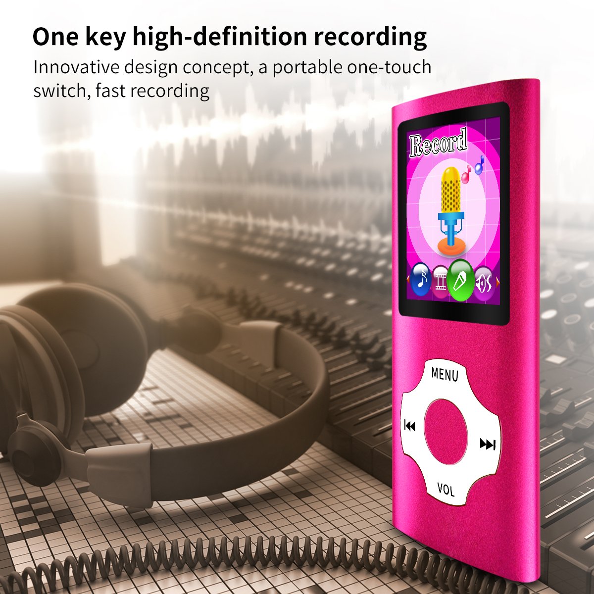 Mymahdi Mp3 Player Portable Music Player, 1.8 Inch Lcd Screen With Video/Voice Record/Fm Radio/E Book/Photo Viewer, Max Support