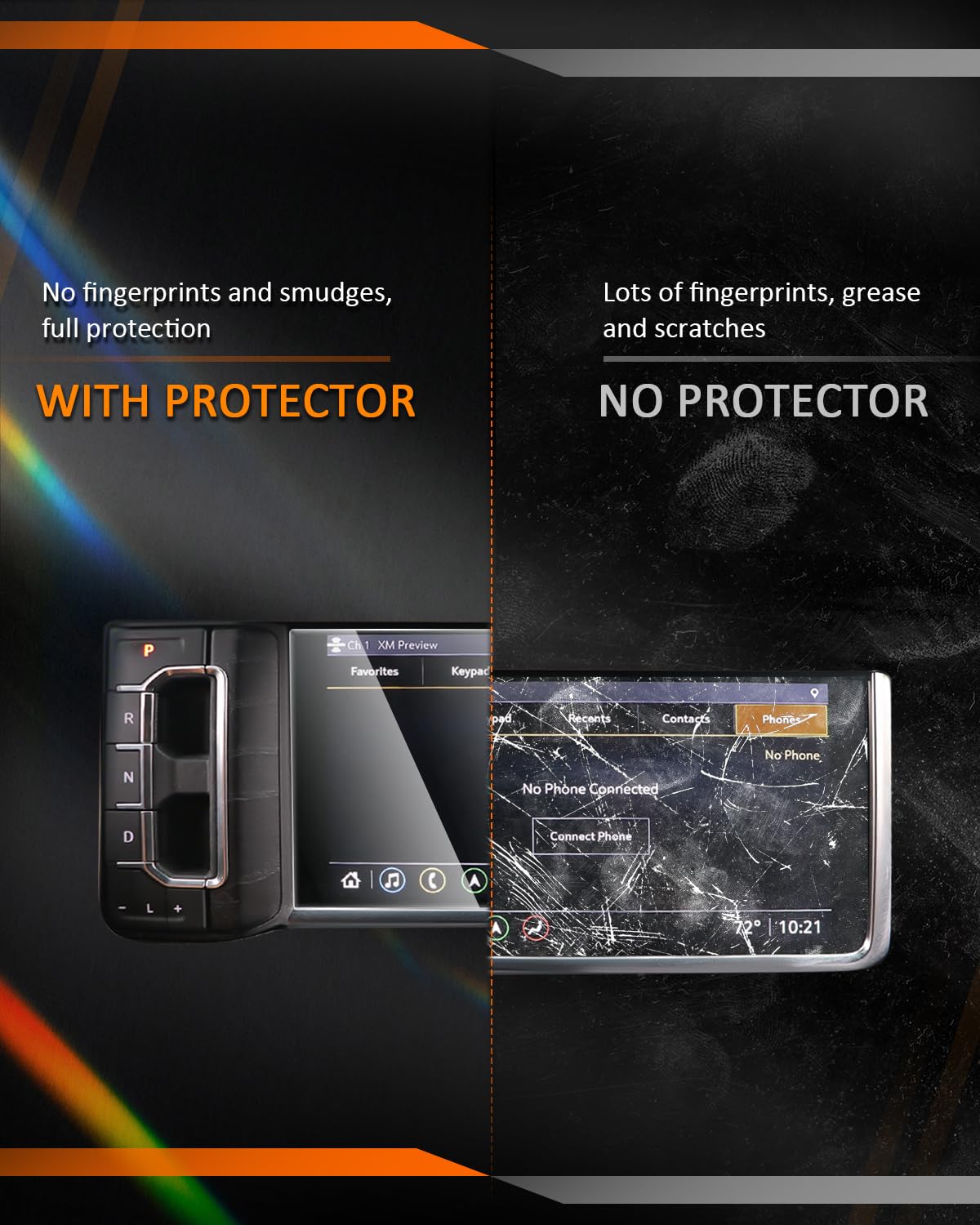 Cdefg For Gmc Yukon Accessories Screen Protector 2024 2023 2022 2021 Denali  Denali Ultimate 10.2 Inch Touch Screen Saver Infotainment Navigation Radio Display Cover (Nano Film 2 Pcs)