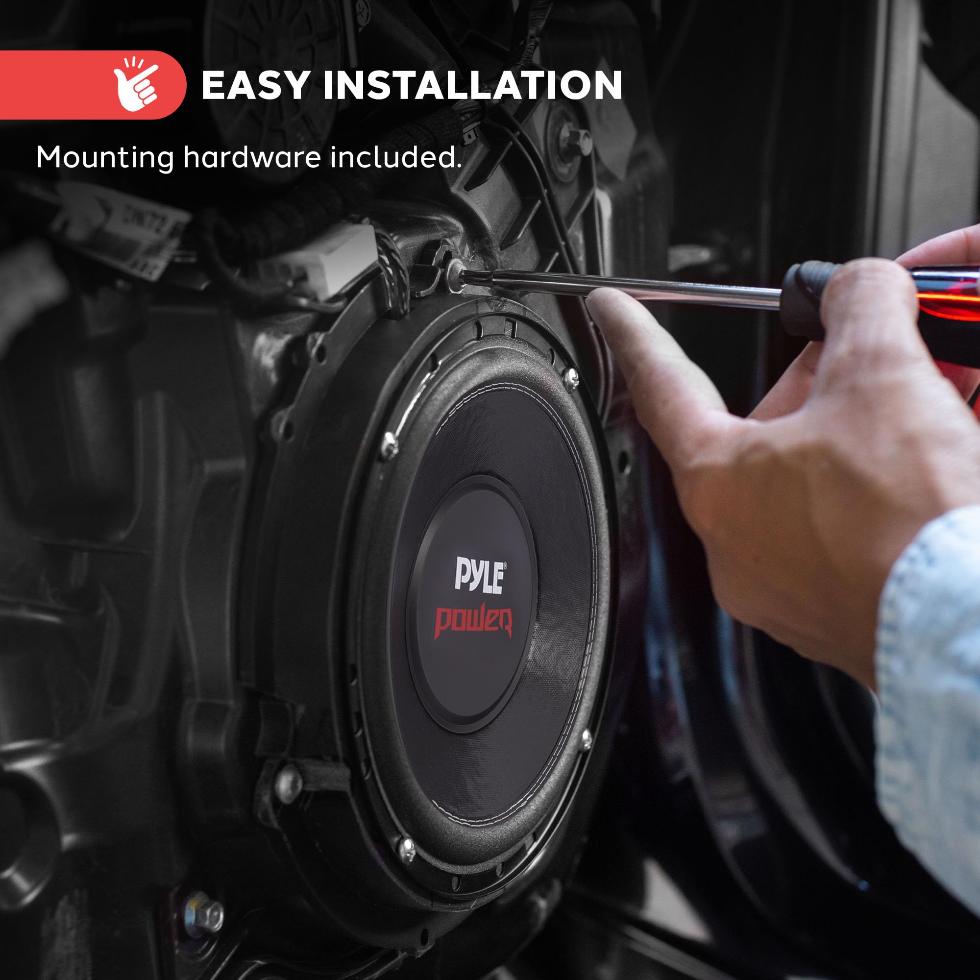 Pyle 12" Car Audio Subwoofer - 1600W, Black, Non-Press Paper Cone, Model PLPW12D