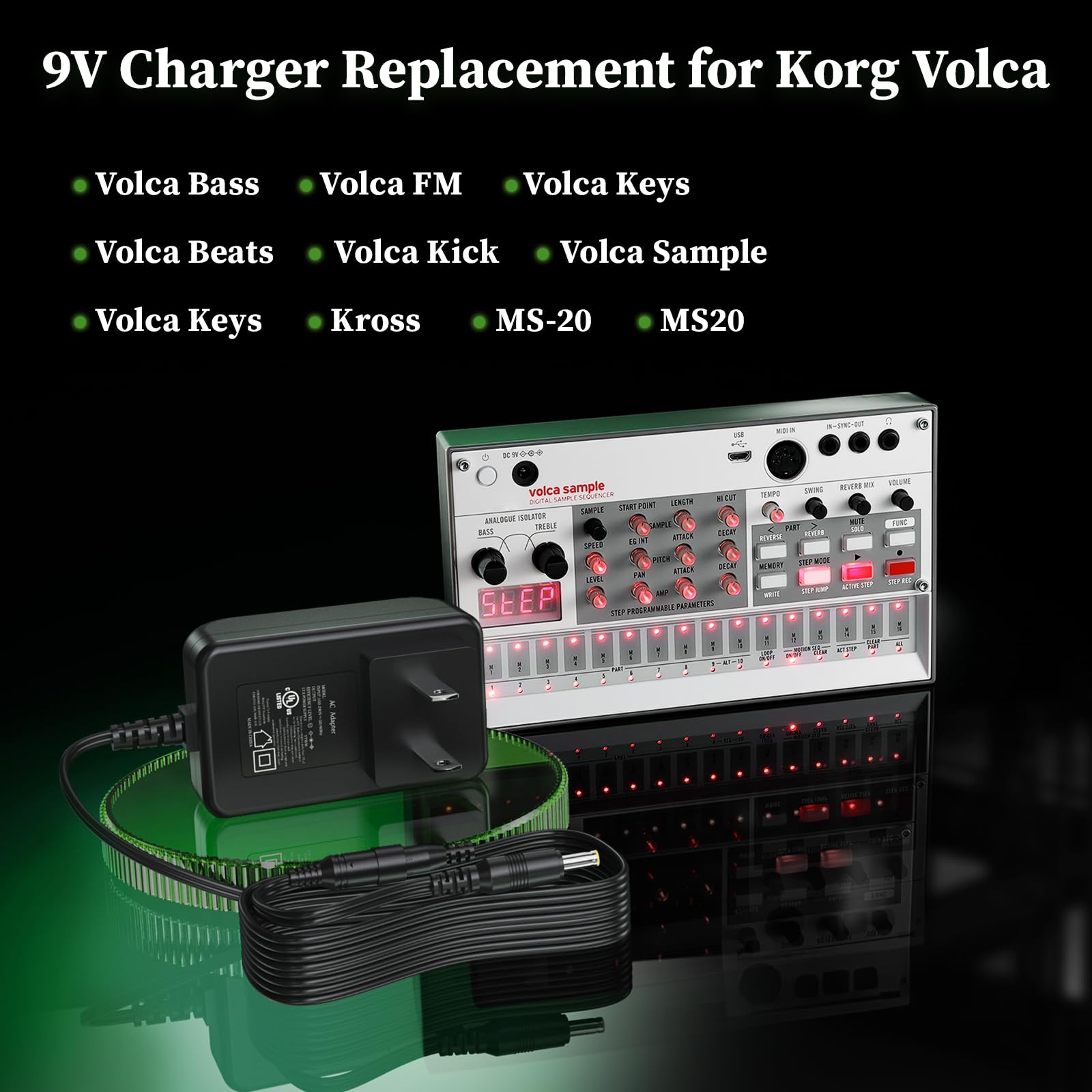 9V Power Supply For Korg Ka350 Ka 350 Charger For Volca Bass Volca Fm Monologue Volca Keys Volca Beats Volca Kick Sequencer Anal