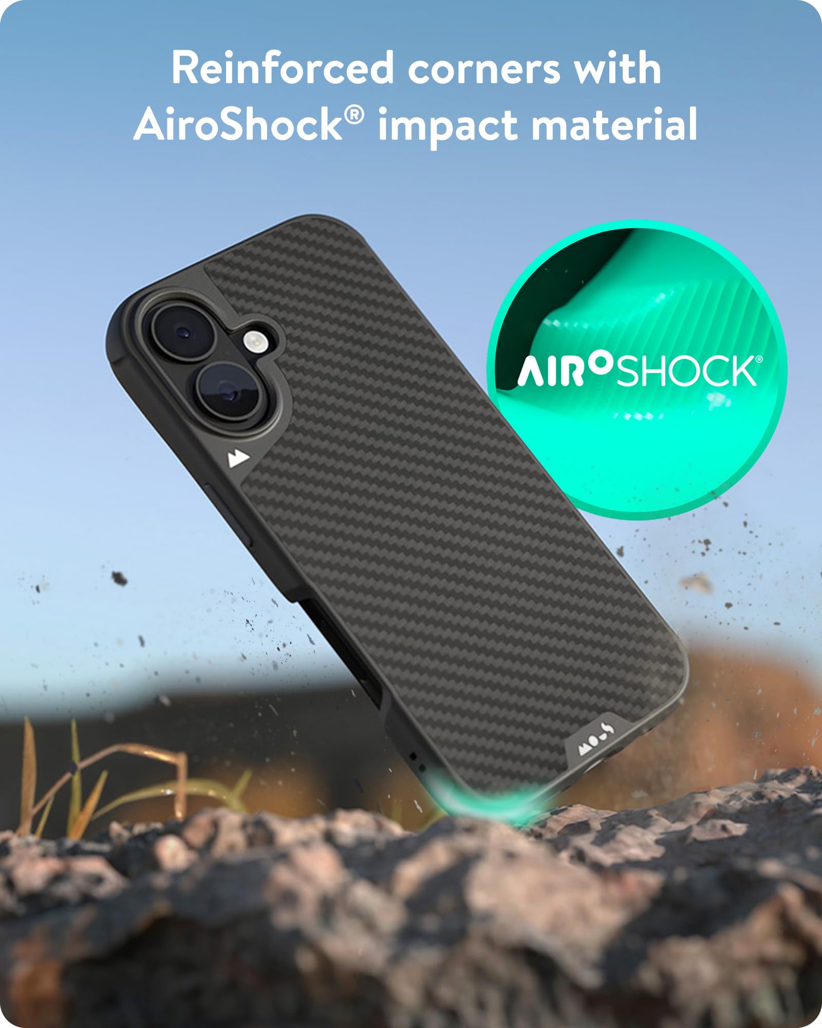 Mous For Iphone 16 Plus Case Magsafe Compatible   Limitless 6.0   Carbon Fibre   Protective Shockproof Phone Cover