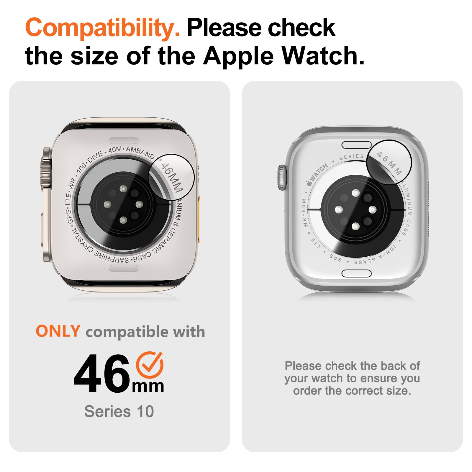 Amband For Apple Watch Series 10 46Mm Metal Case Men, W1 Rugged Protective Bumper [Turn Iwatch Into Ultra Look] With Back Cover,