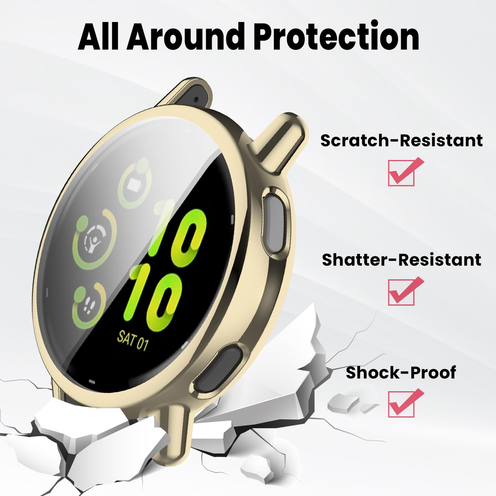 Compatible With Garmin Vivoactive 5 Watch Case Cover, Replacement Tpu Protective Case Cover With Screen Protector For Garmin Viv