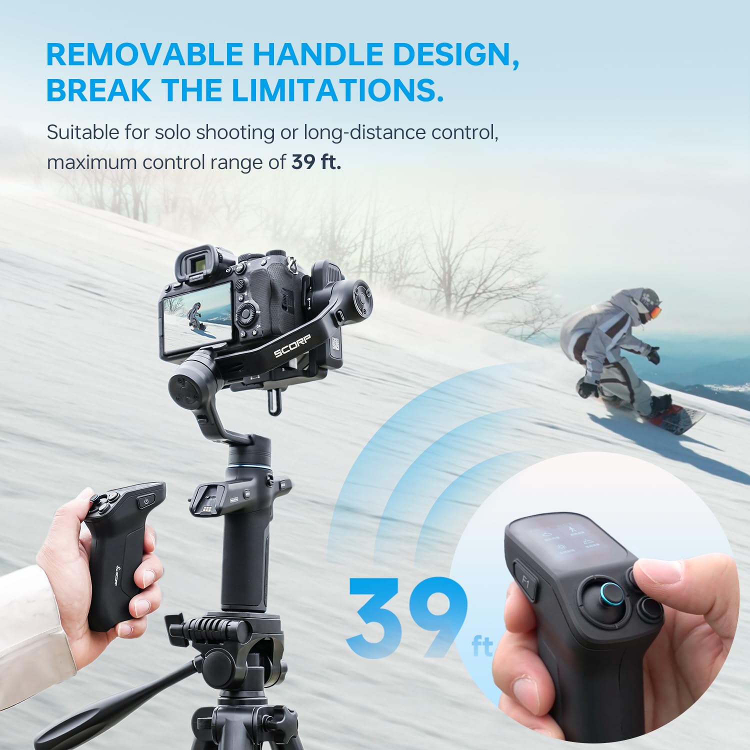 Feiyutech Scorp Mini 3 Pro Camera Gimbal With Ai Tracker,Detachable Remote Handle All In One Camera Stabilizer,For Sony/Canon/Ni
