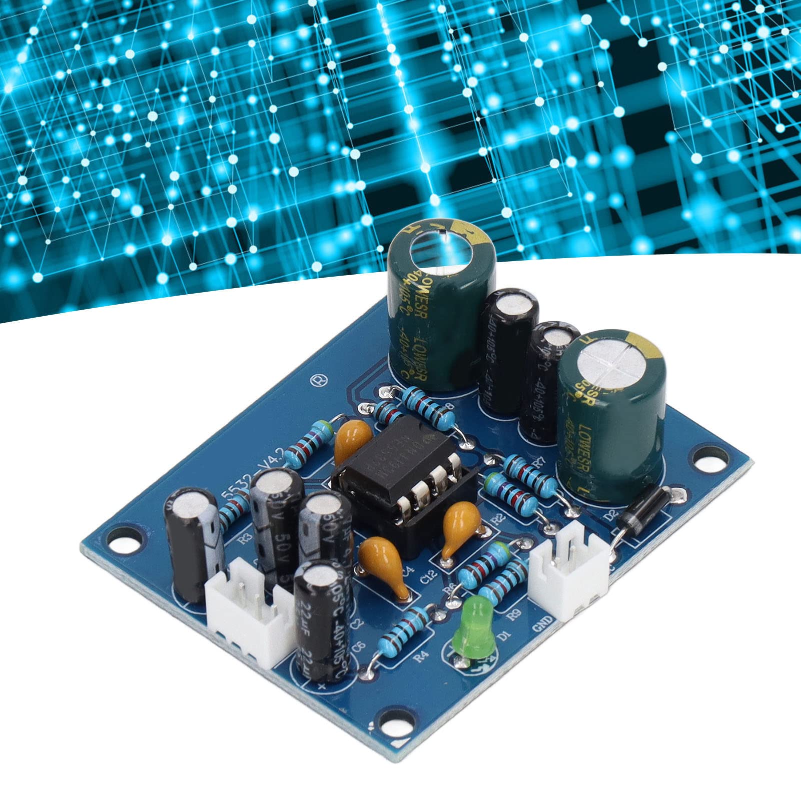 Ne5532 Audio Preamplifier Board, Channel With 2 Audio Cables For Low Sensitivity Sources