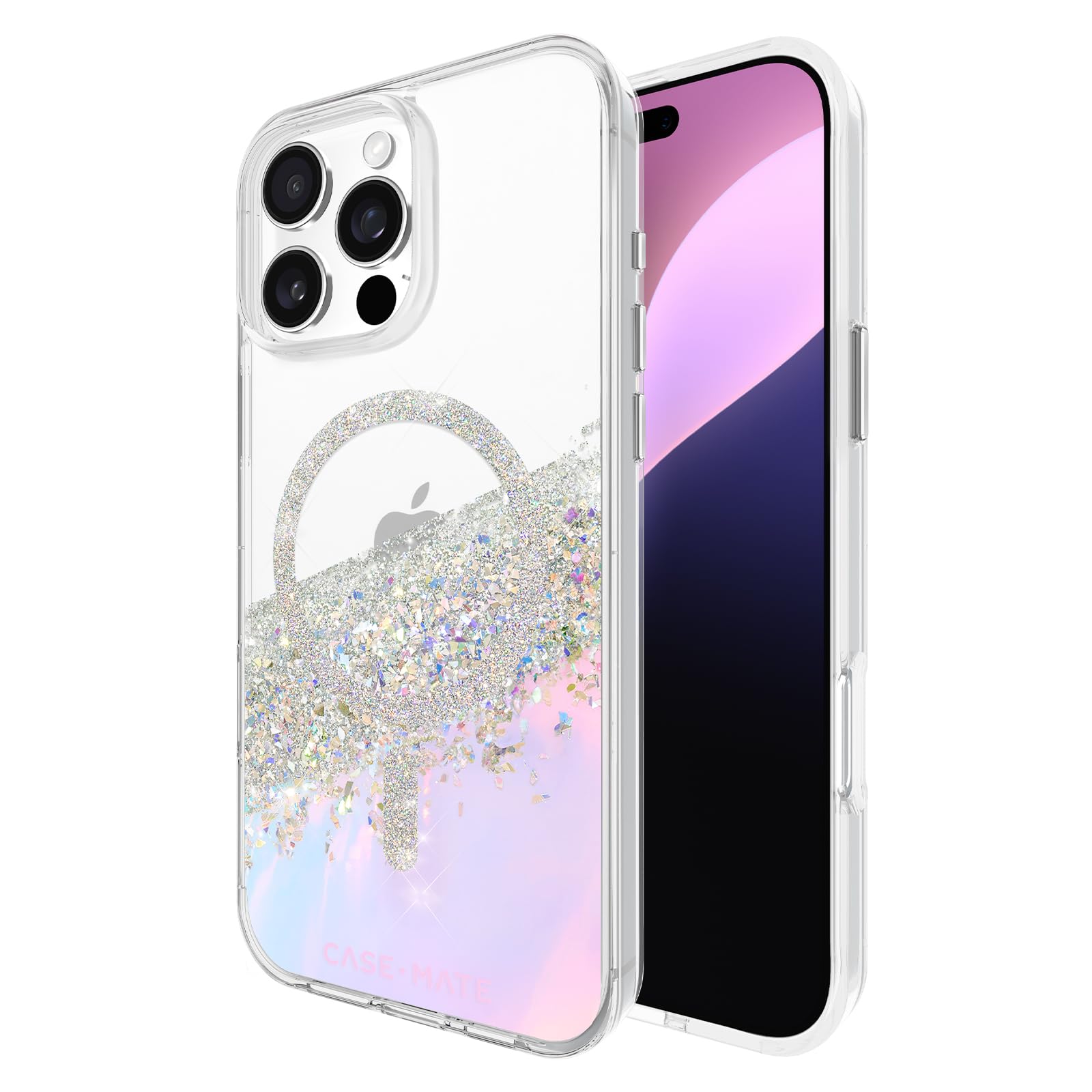 Case Mate Iphone 16 Pro Max Case [Compatible With Magsafe]   Sparkly Holographic Phone Case With 12Ft Drop Protection   Premium