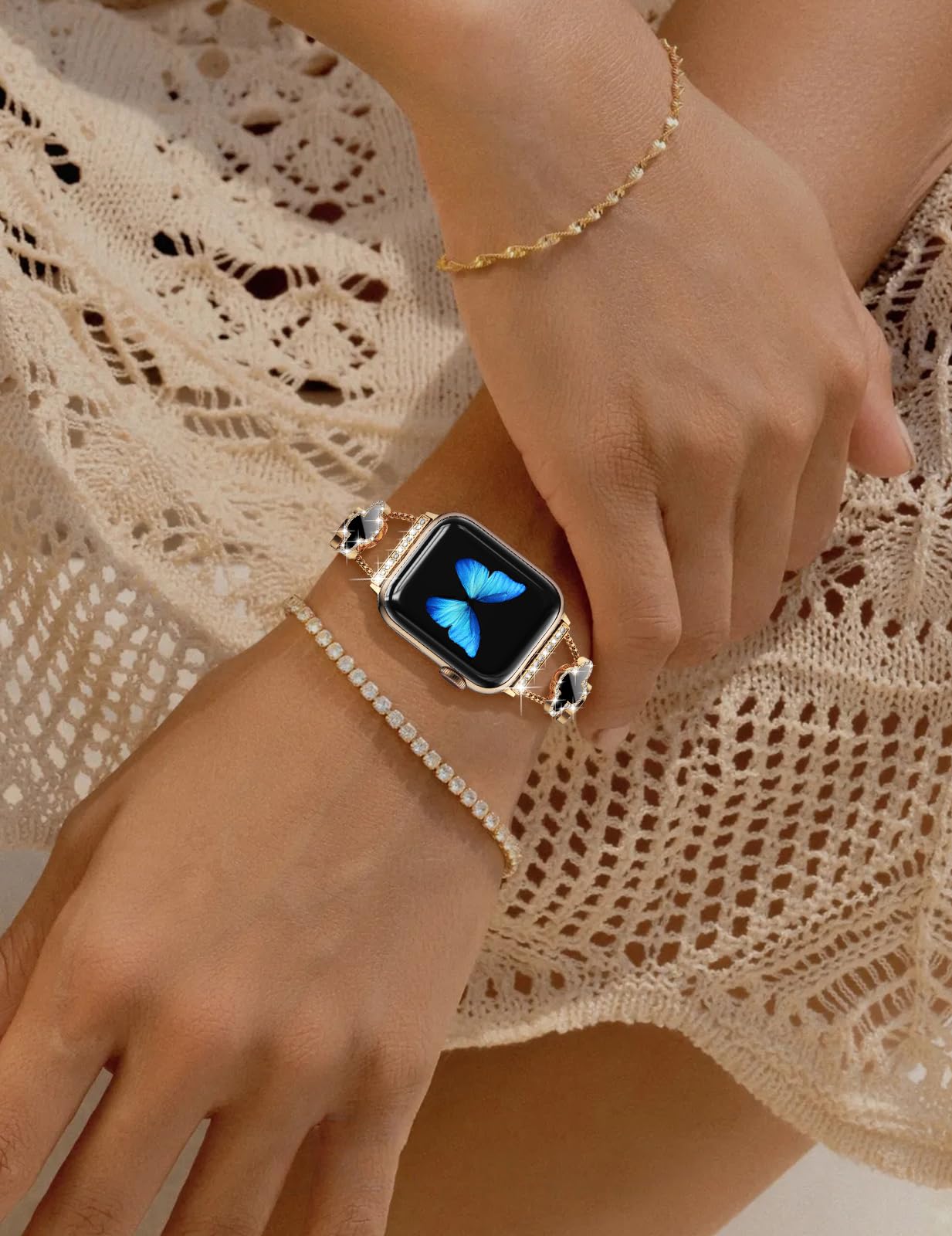 Ctybb Bling Diamond Band Compatible With Apple Watch Bands For Women 42Mm 44Mm 45Mm 46Mm Series 10 9 8 7 6 5 4 3 2 1 Se, Sparkle