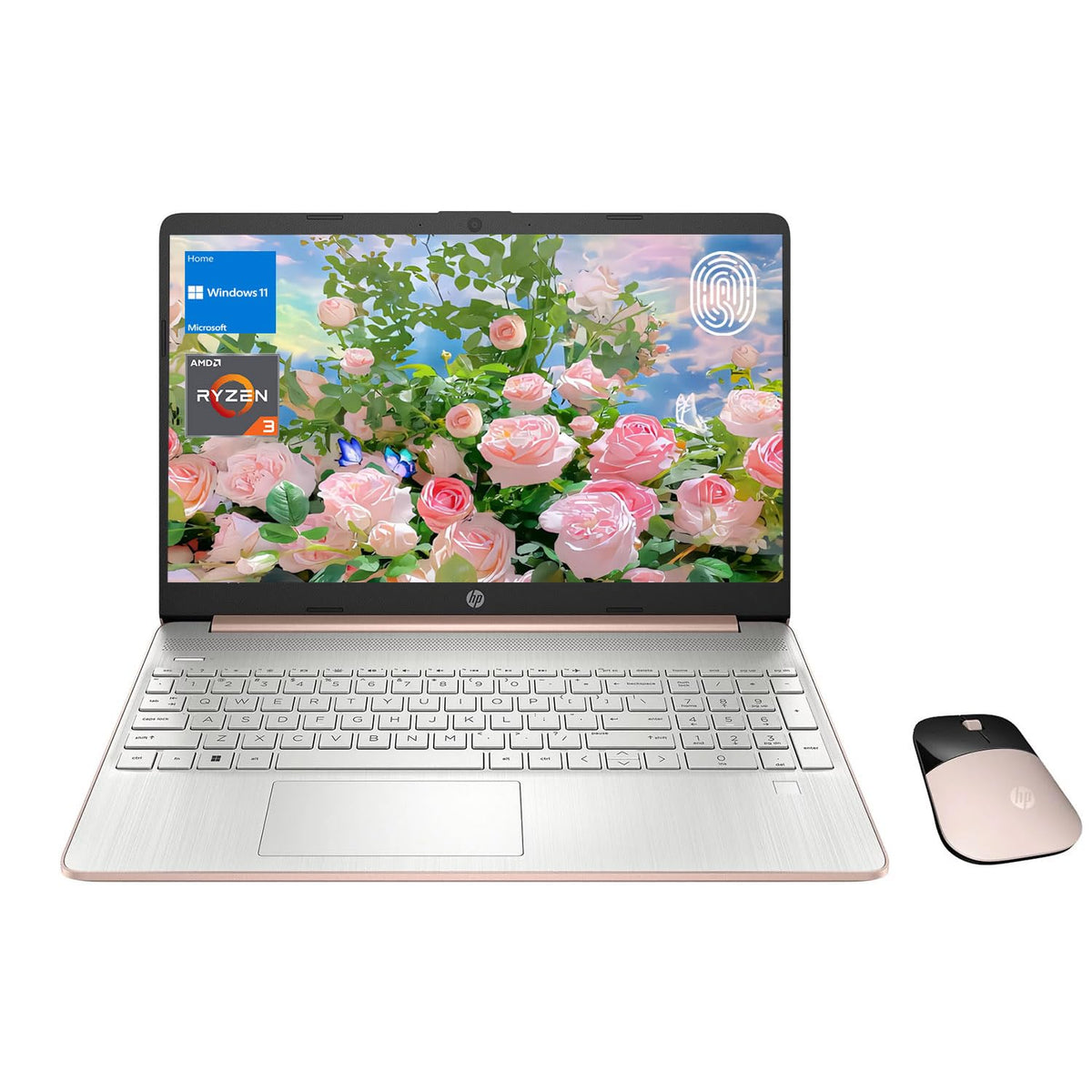 Hp Portable Laptop, 15.6'' Hd Anti-Glare Display, Amd Ryzen 3 3250U, 16Gb Ram, 2Tb Pcie Ssd, Student And Business, Webcam, Finge