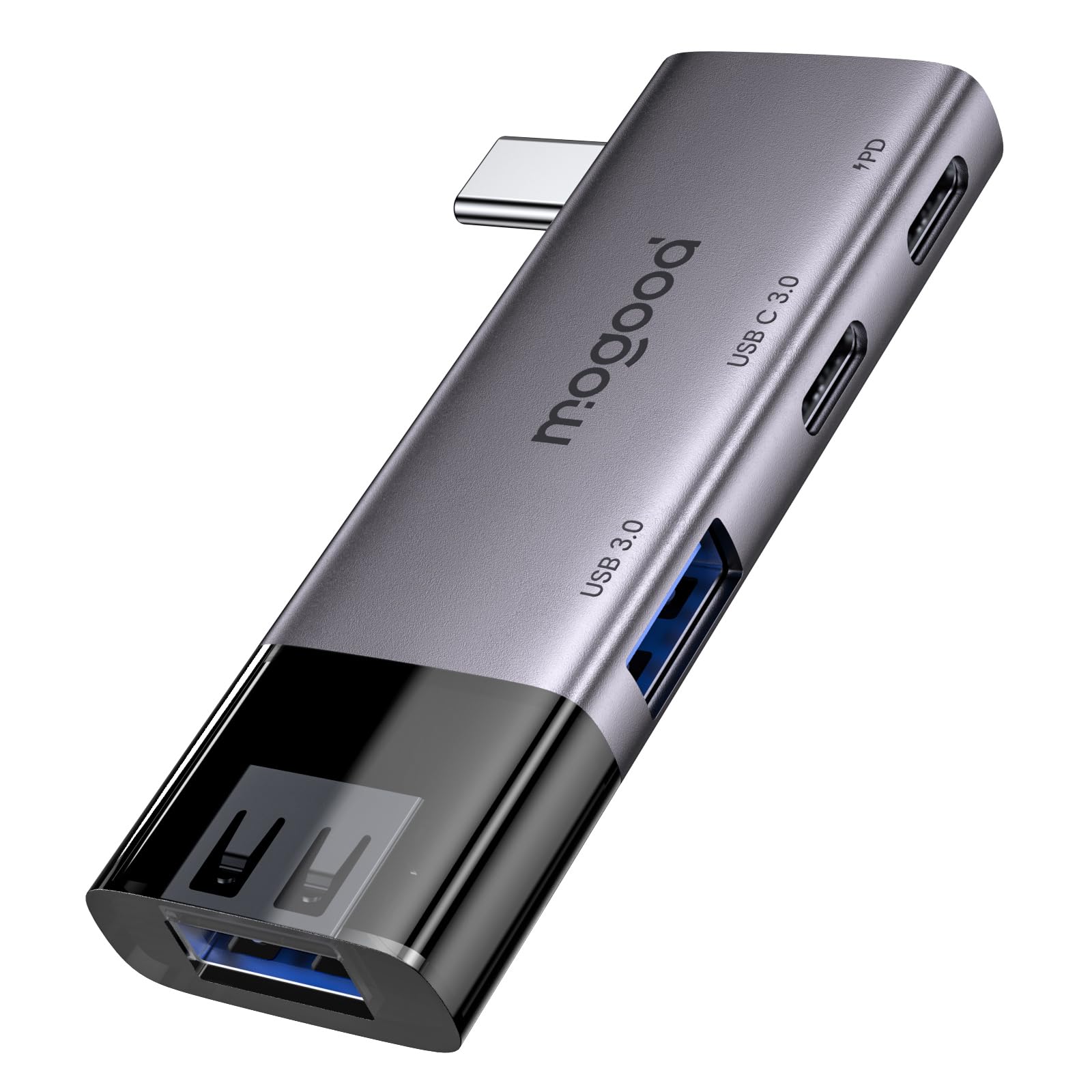MOGOOD USB 3.0 Hub, Multiport USB Adapter 2 USB3.0 Ports Type C 3.0 PD 100W for MacBook,Laptop
